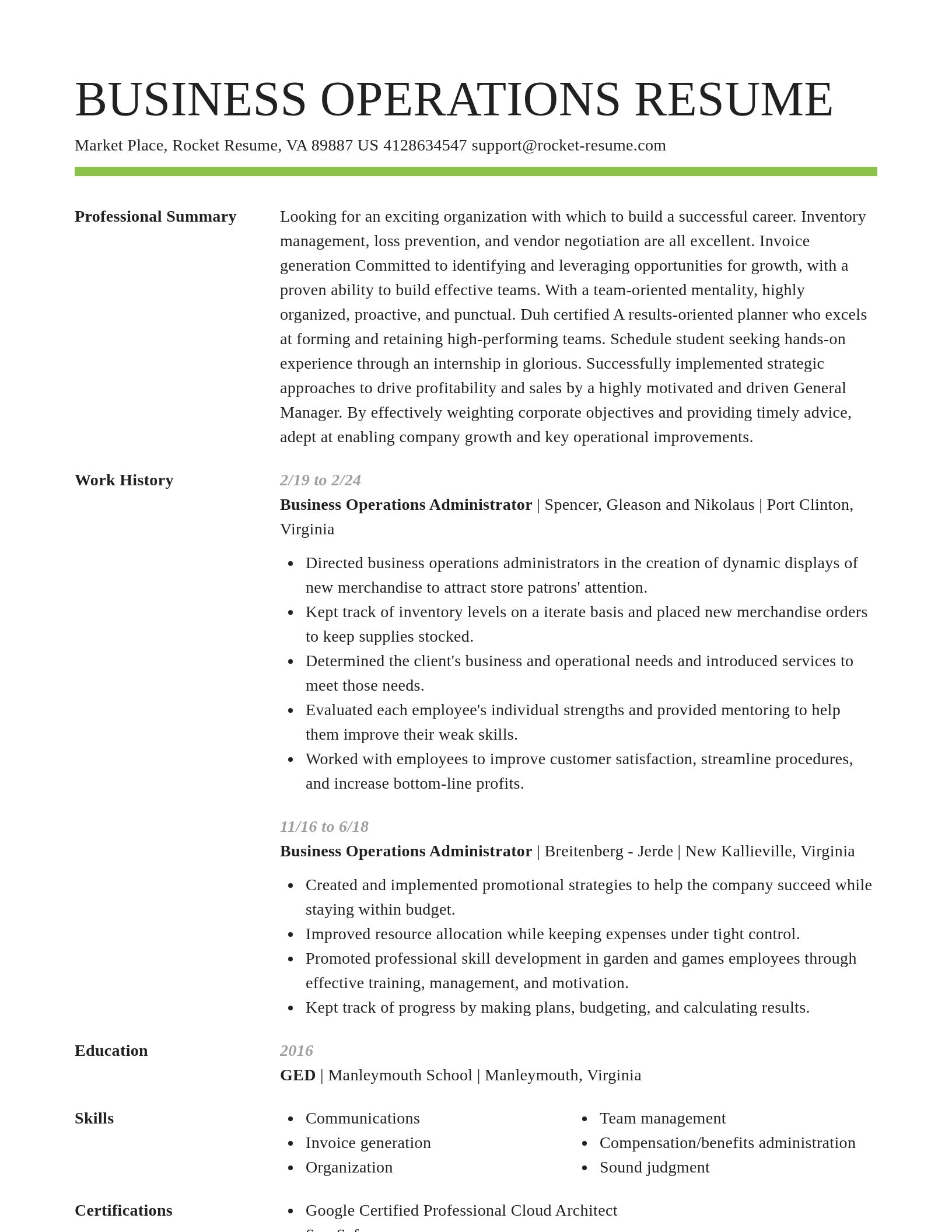 Smart resume template