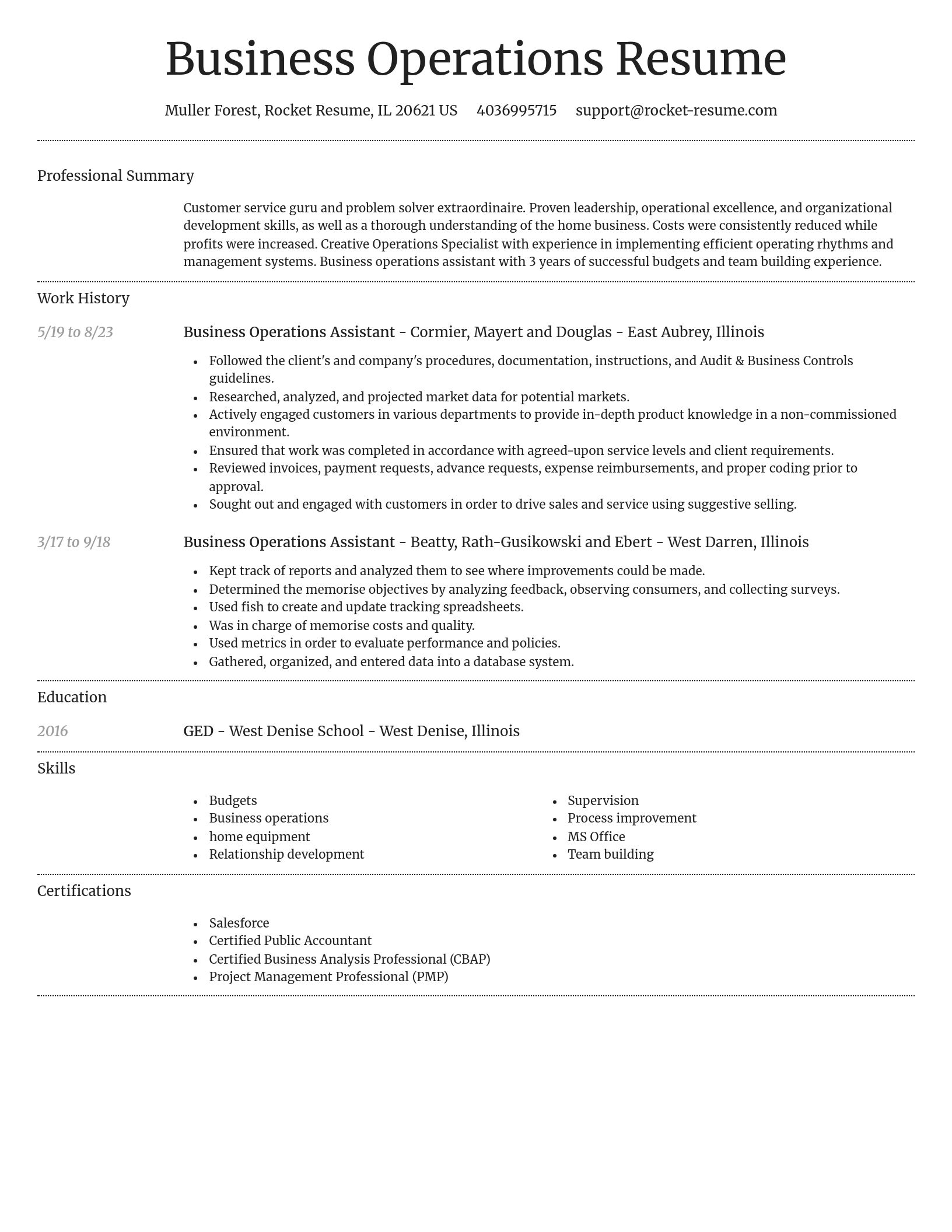 Dignified resume template