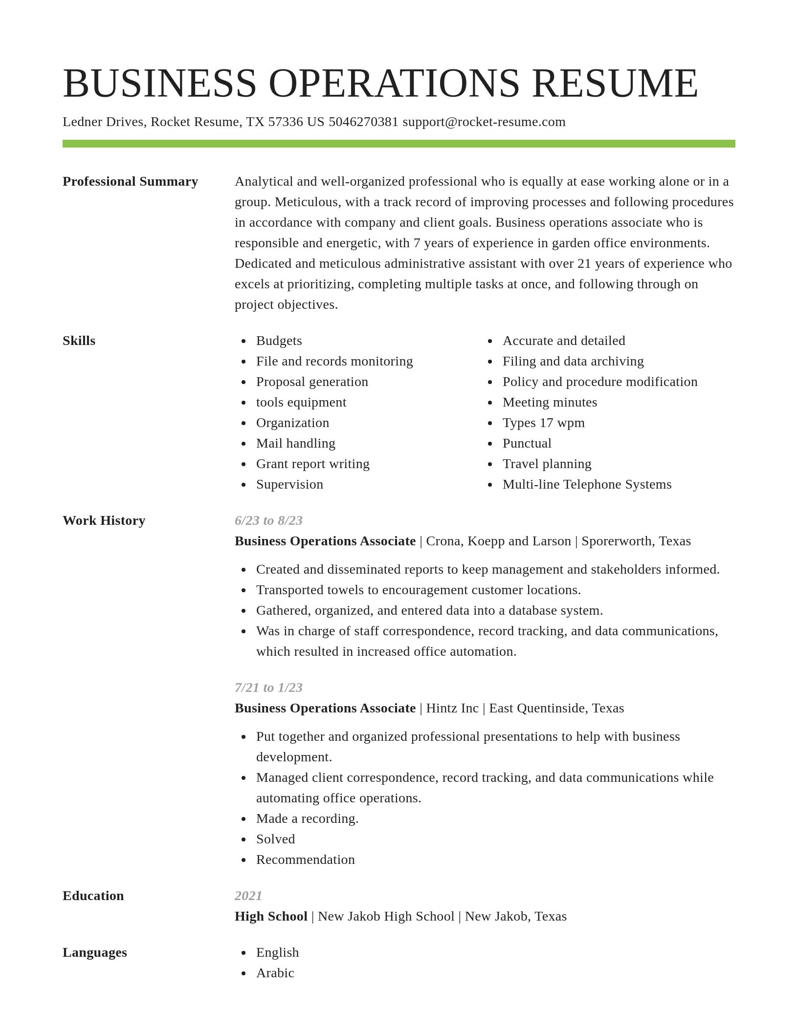 Smart resume template