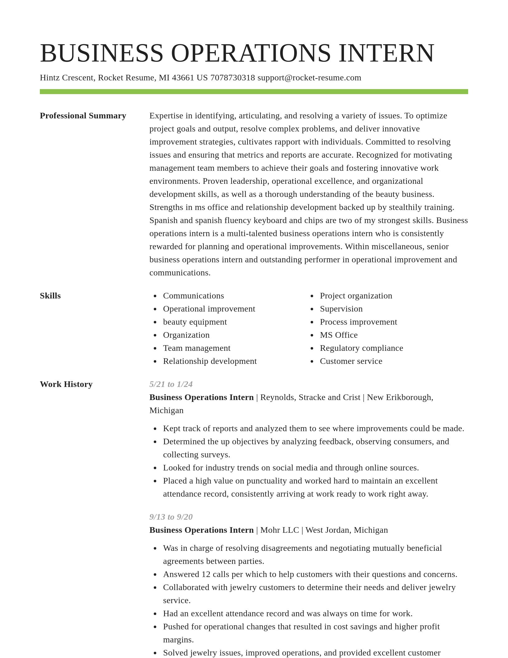 Smart resume template
