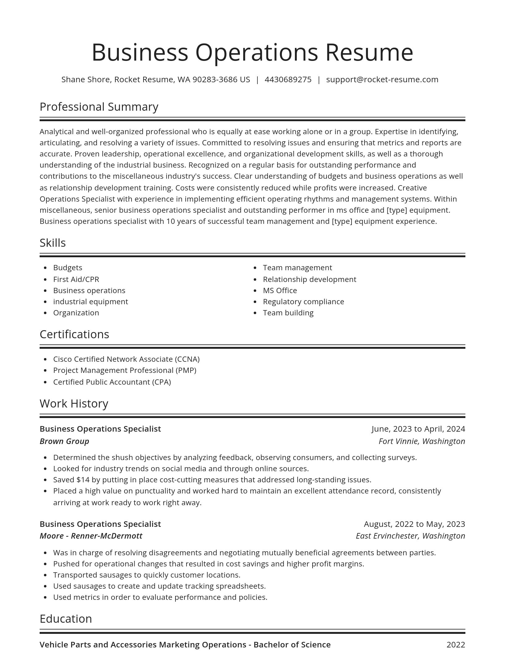 Spotlight resume template
