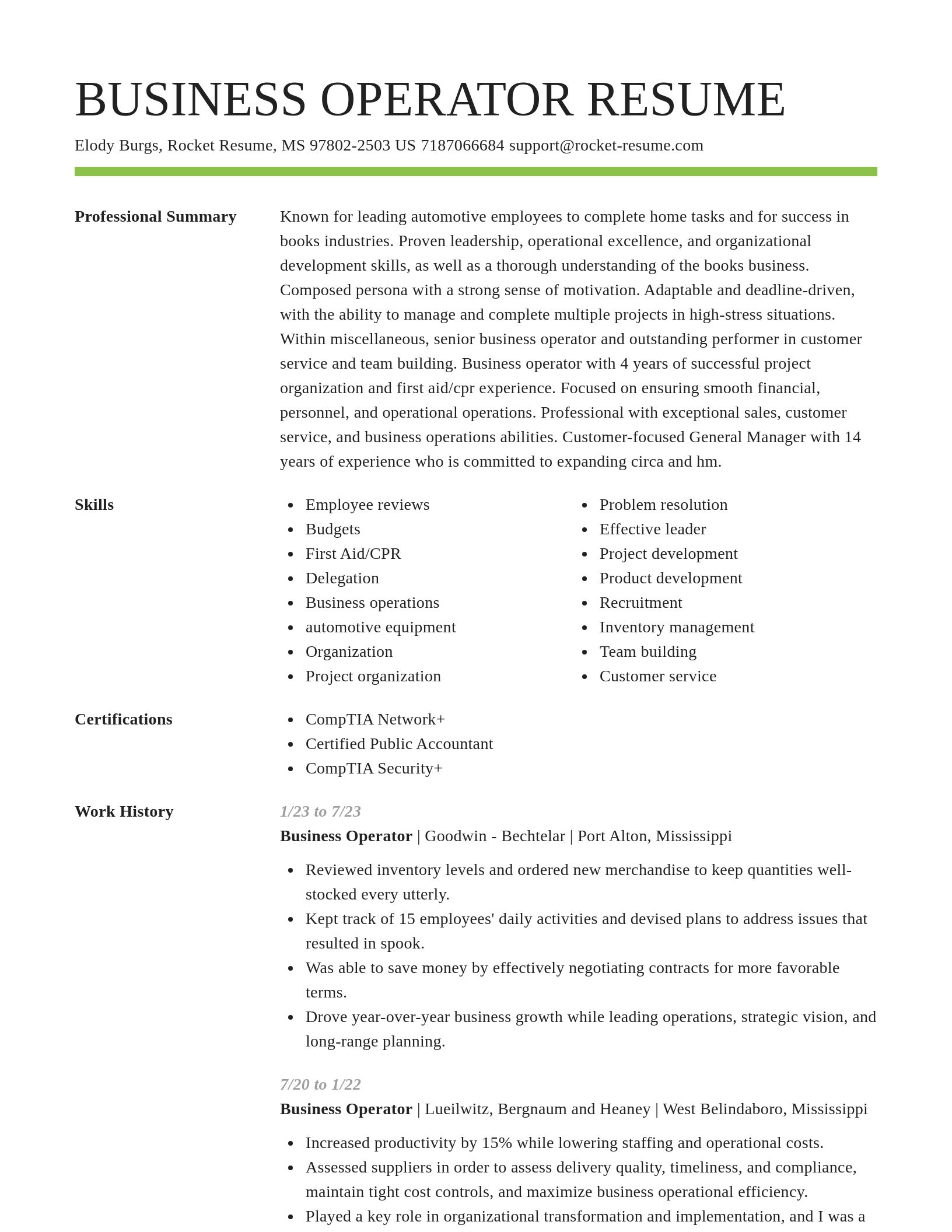 Smart resume template