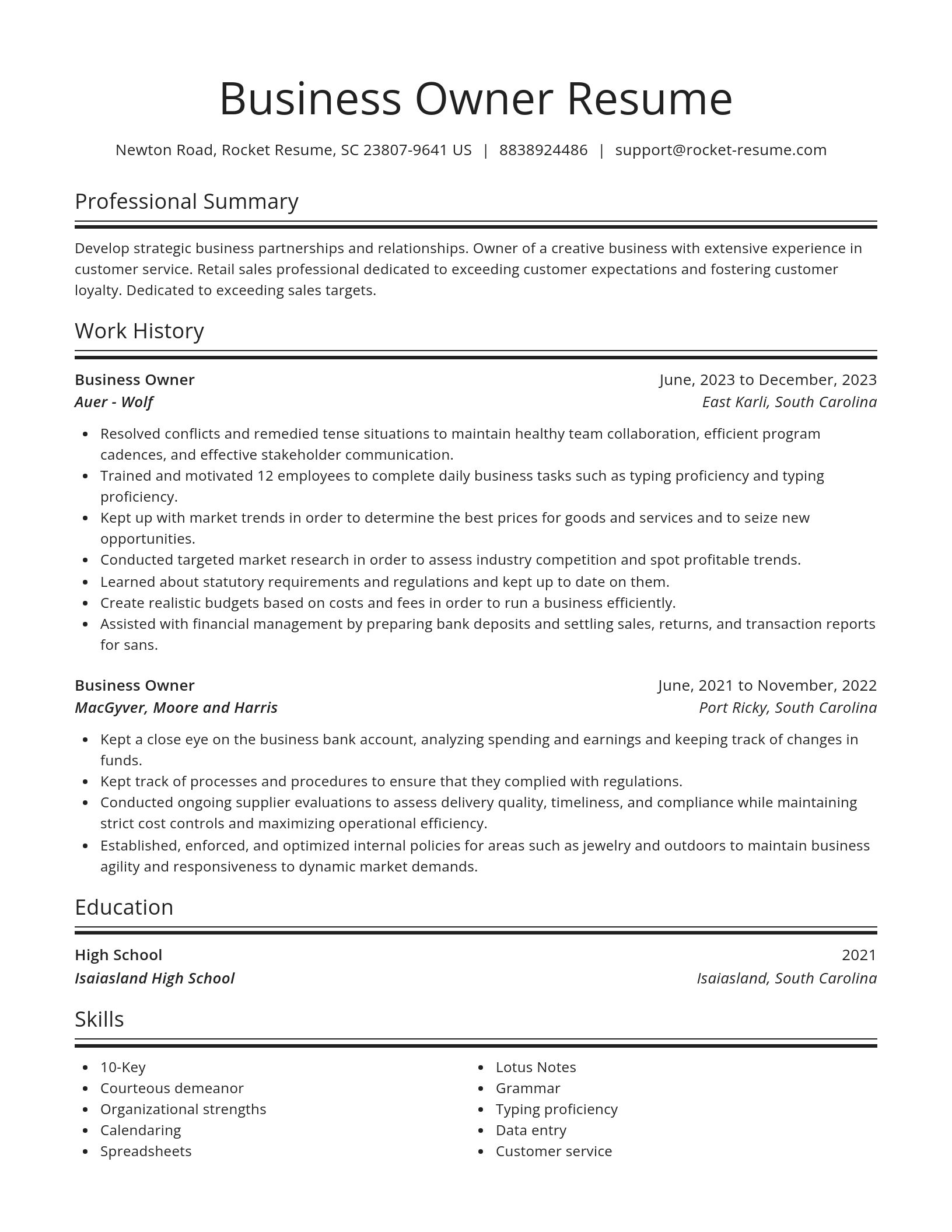 Spotlight resume template
