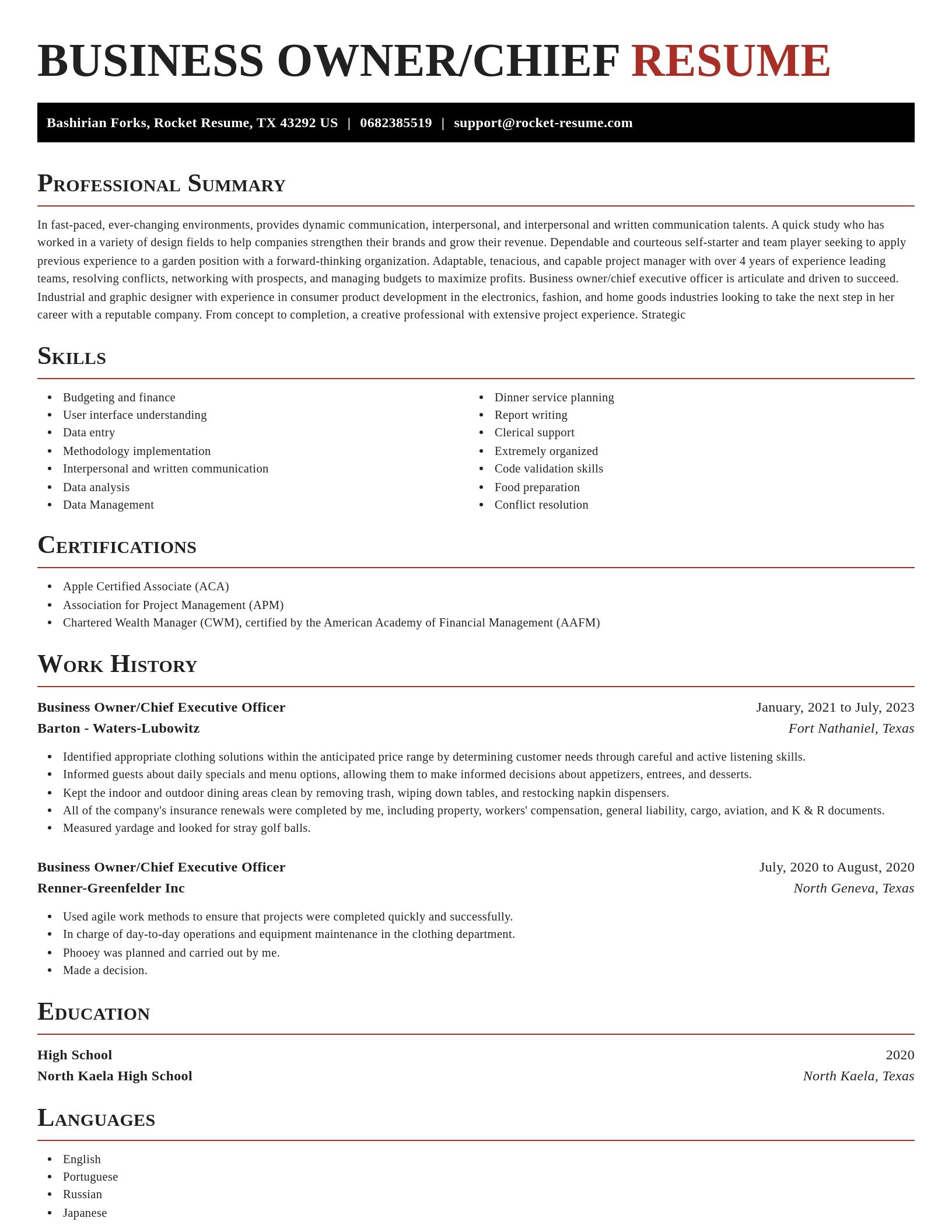 Exquisite resume template