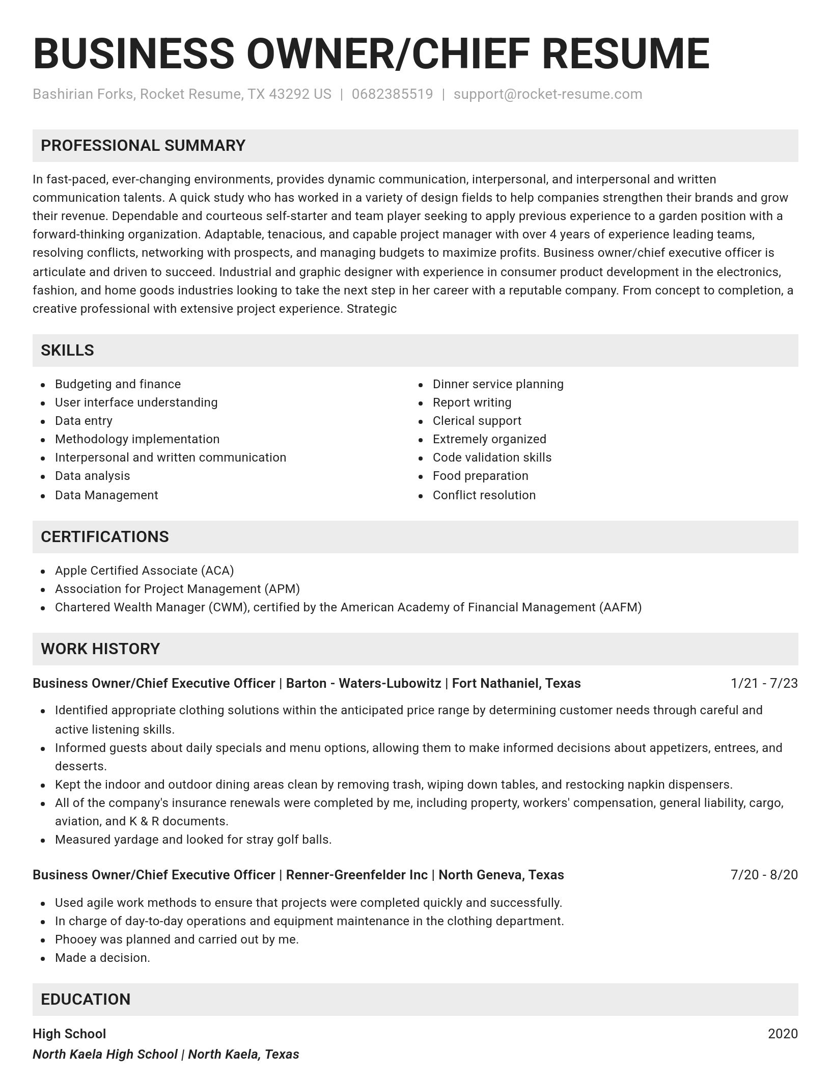 Genius resume template