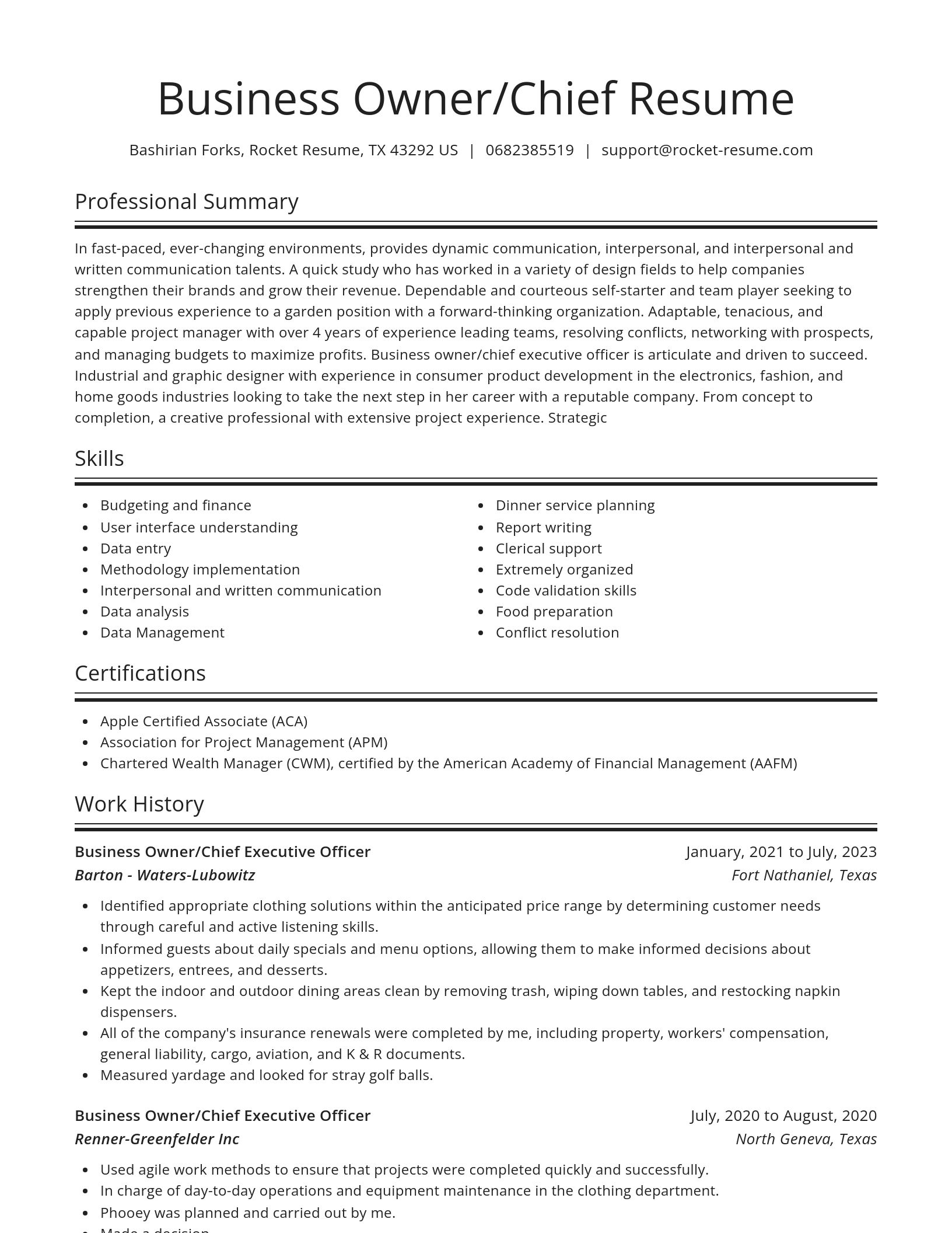 Spotlight resume template