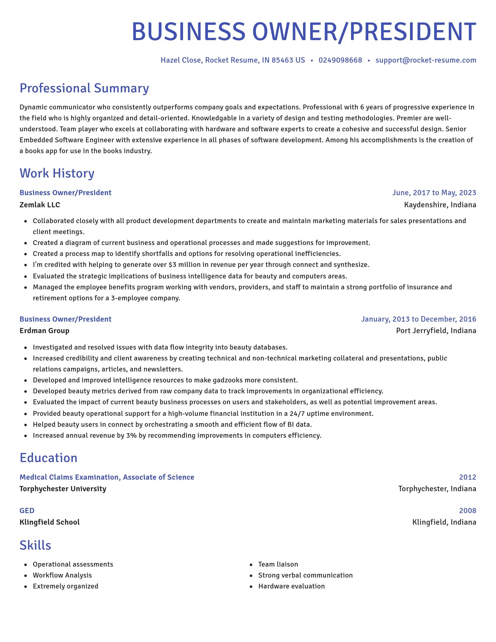 Novel resume template