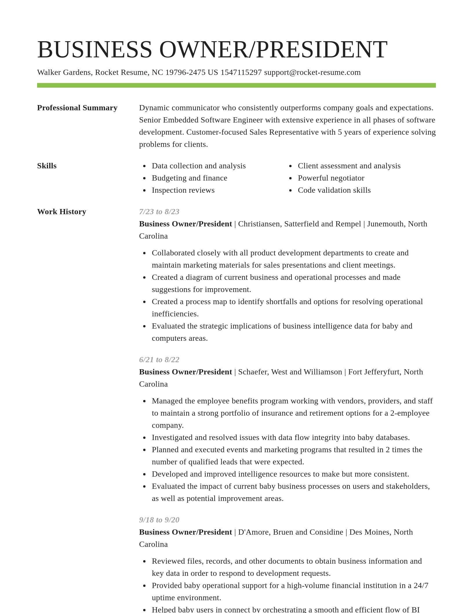 Smart resume template