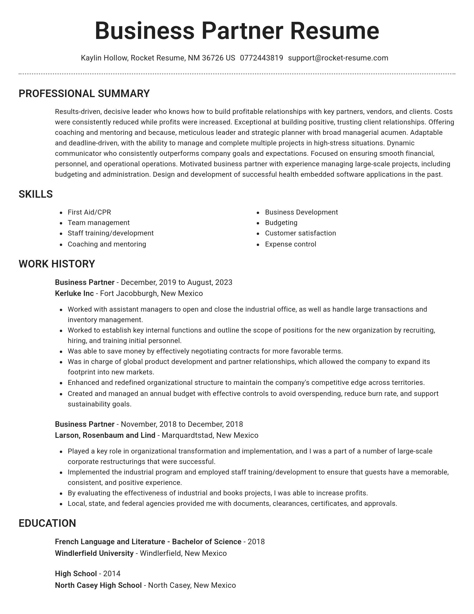 Brilliant resume template
