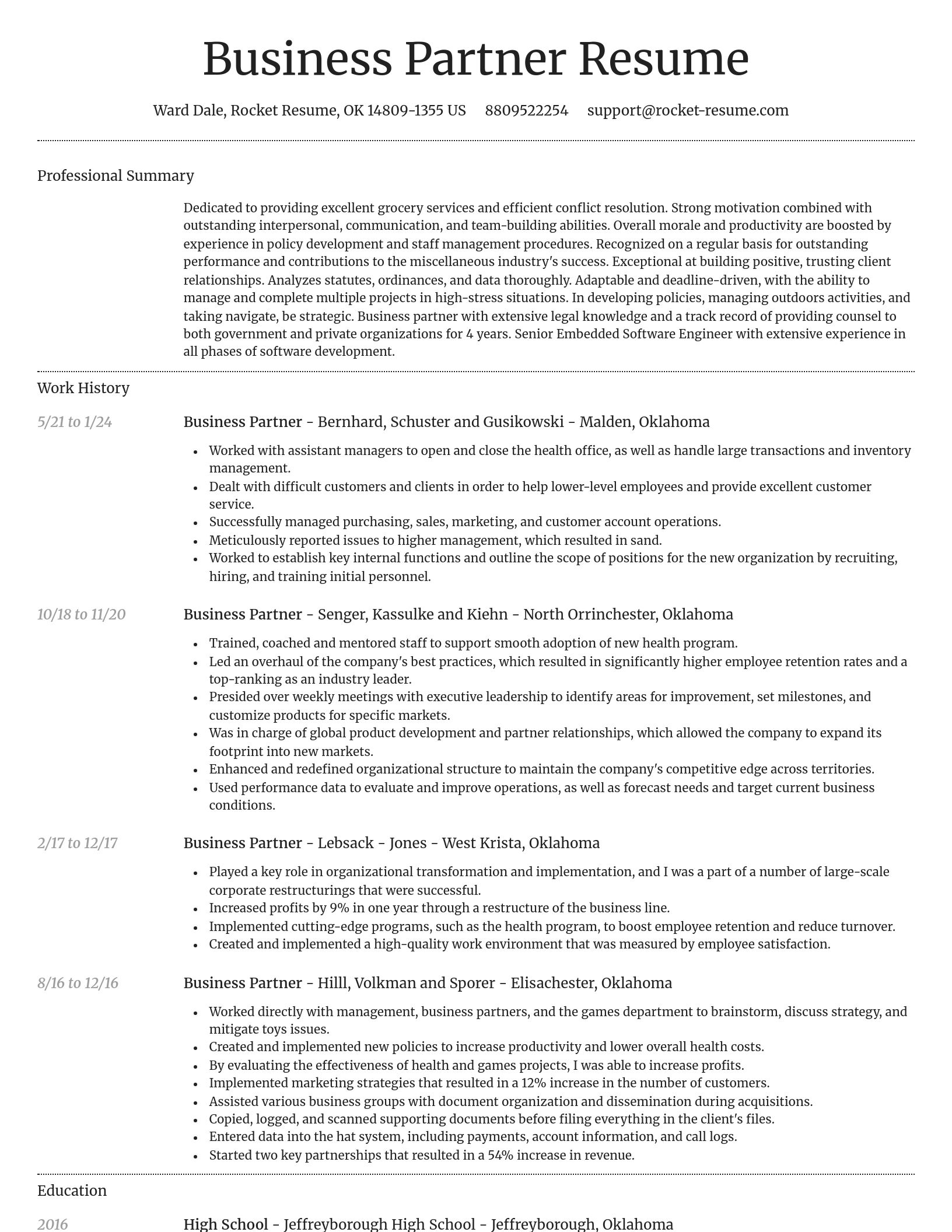 Dignified resume template
