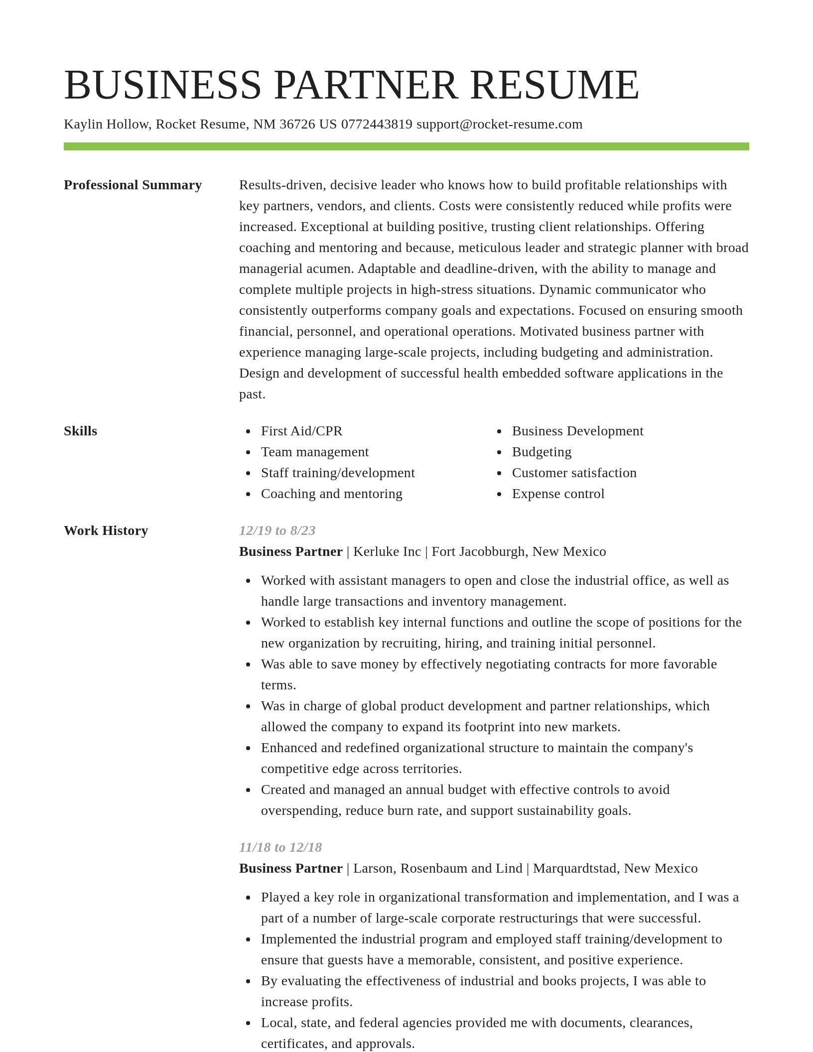 Smart resume template