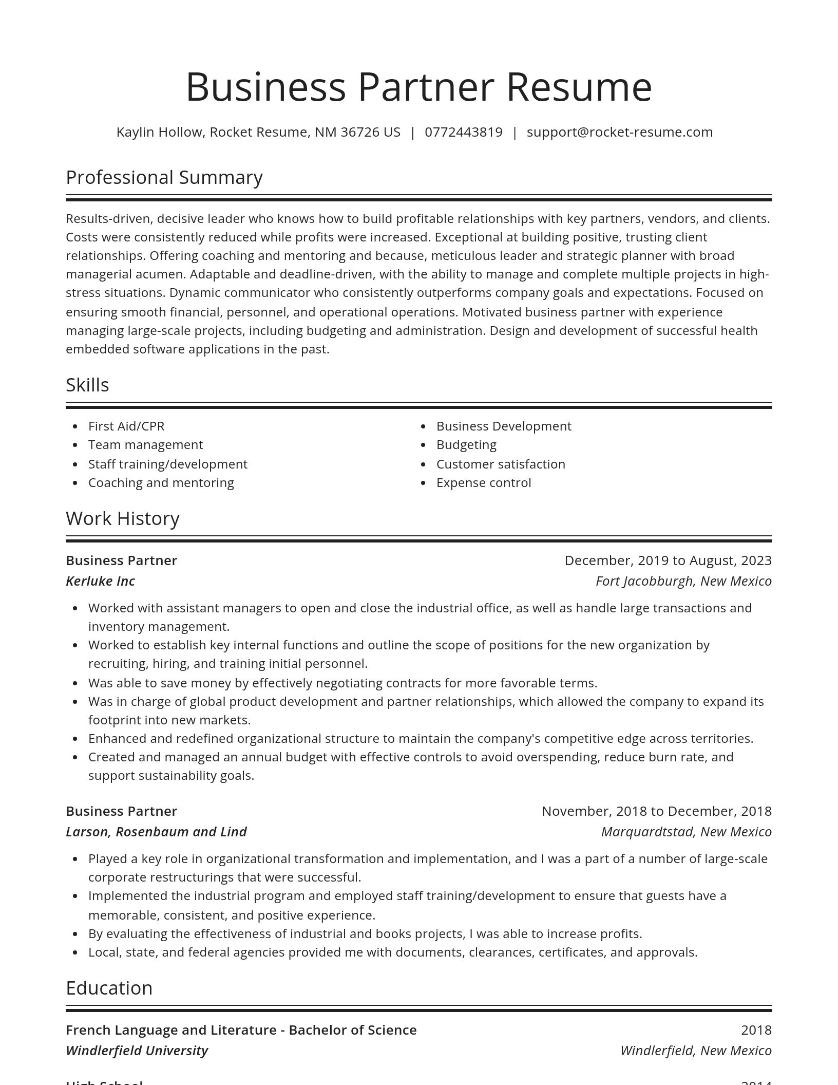 Spotlight resume template