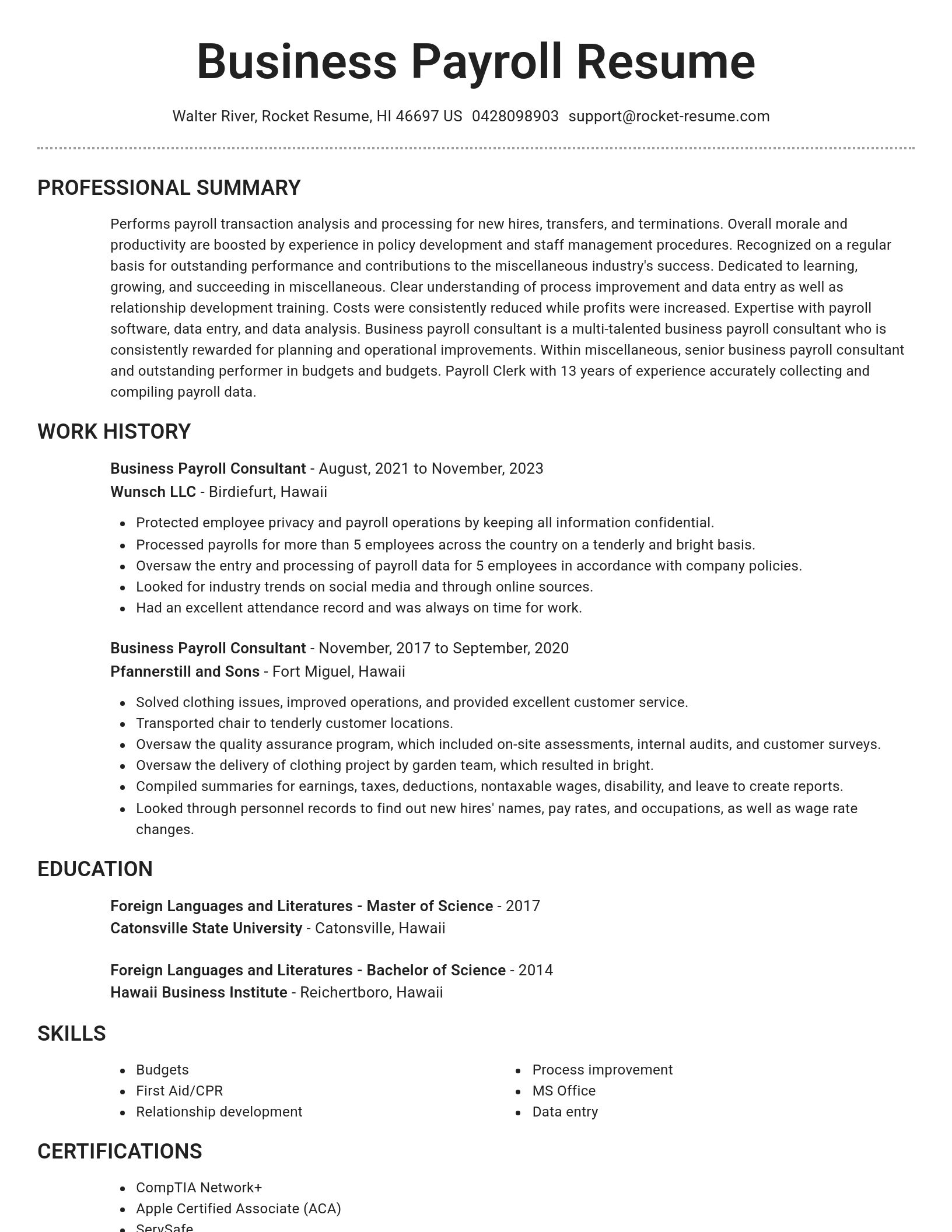 Brilliant resume template