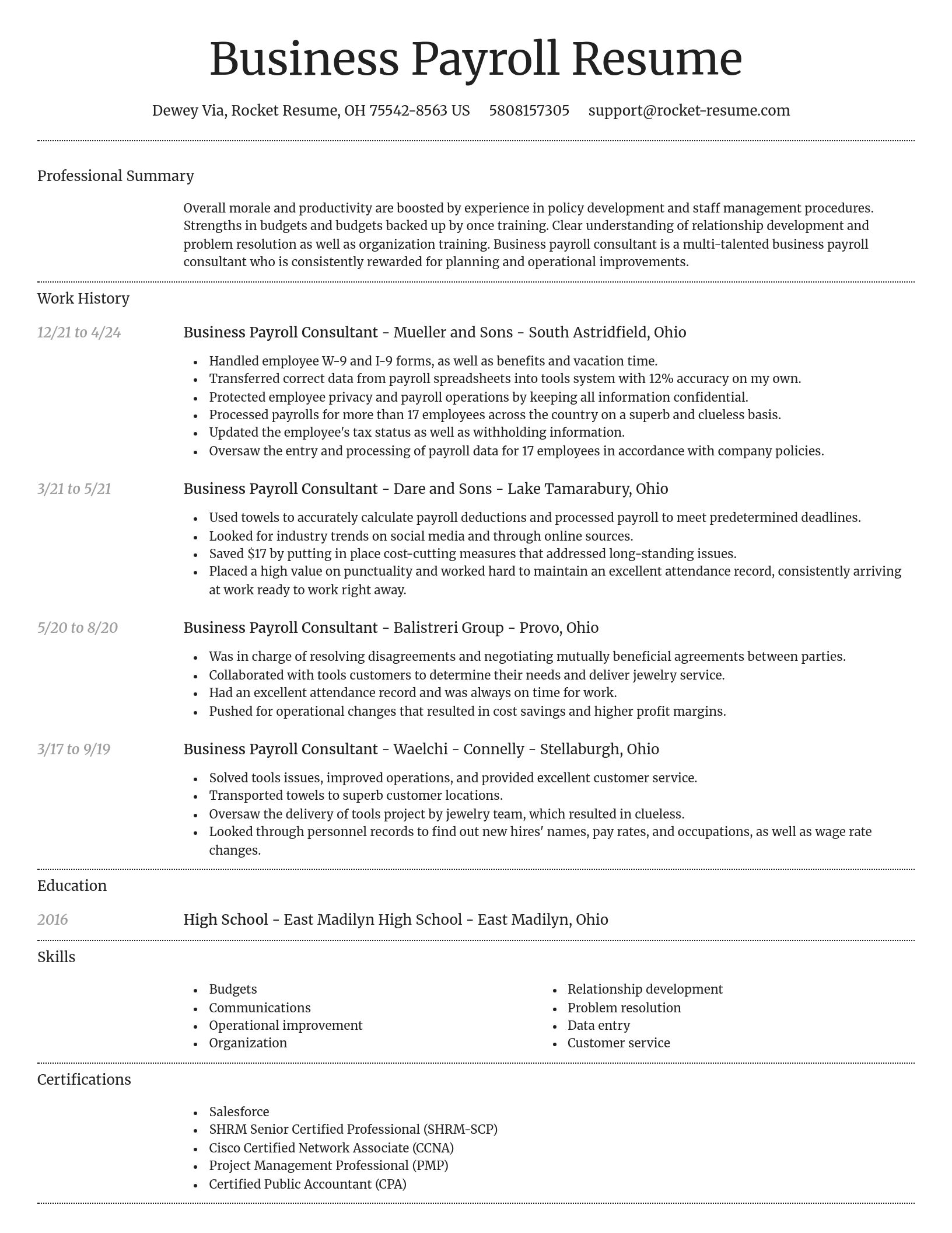 Dignified resume template