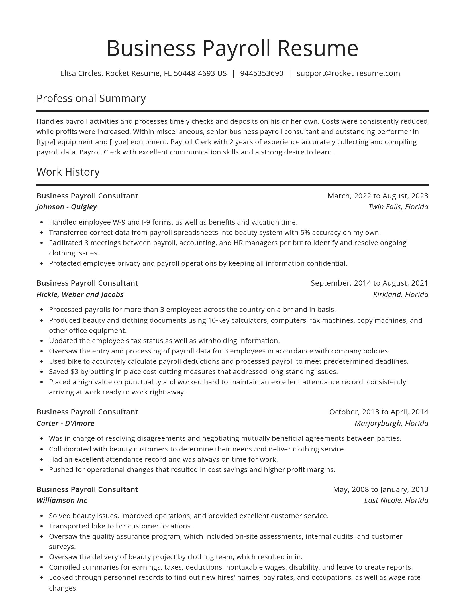 Spotlight resume template
