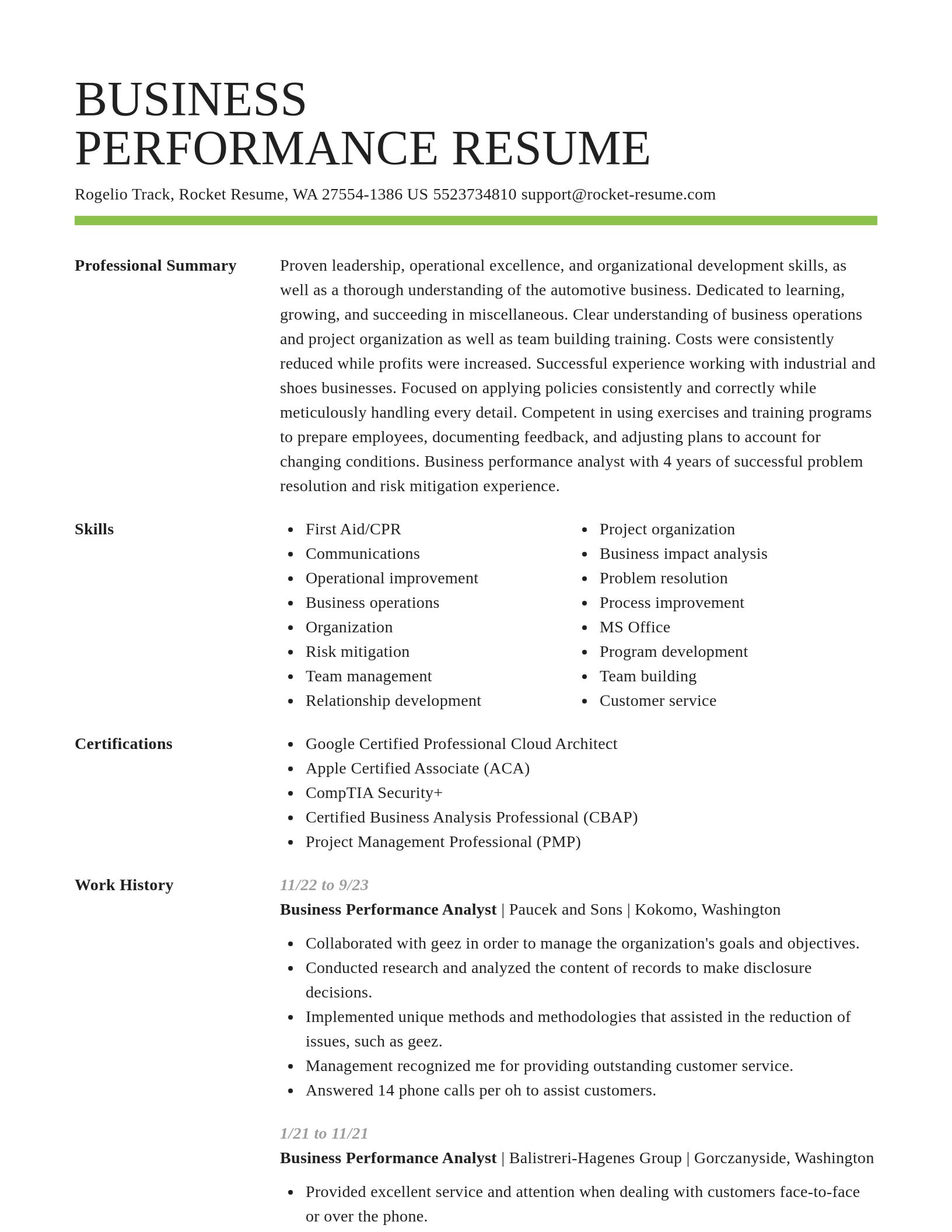Smart resume template
