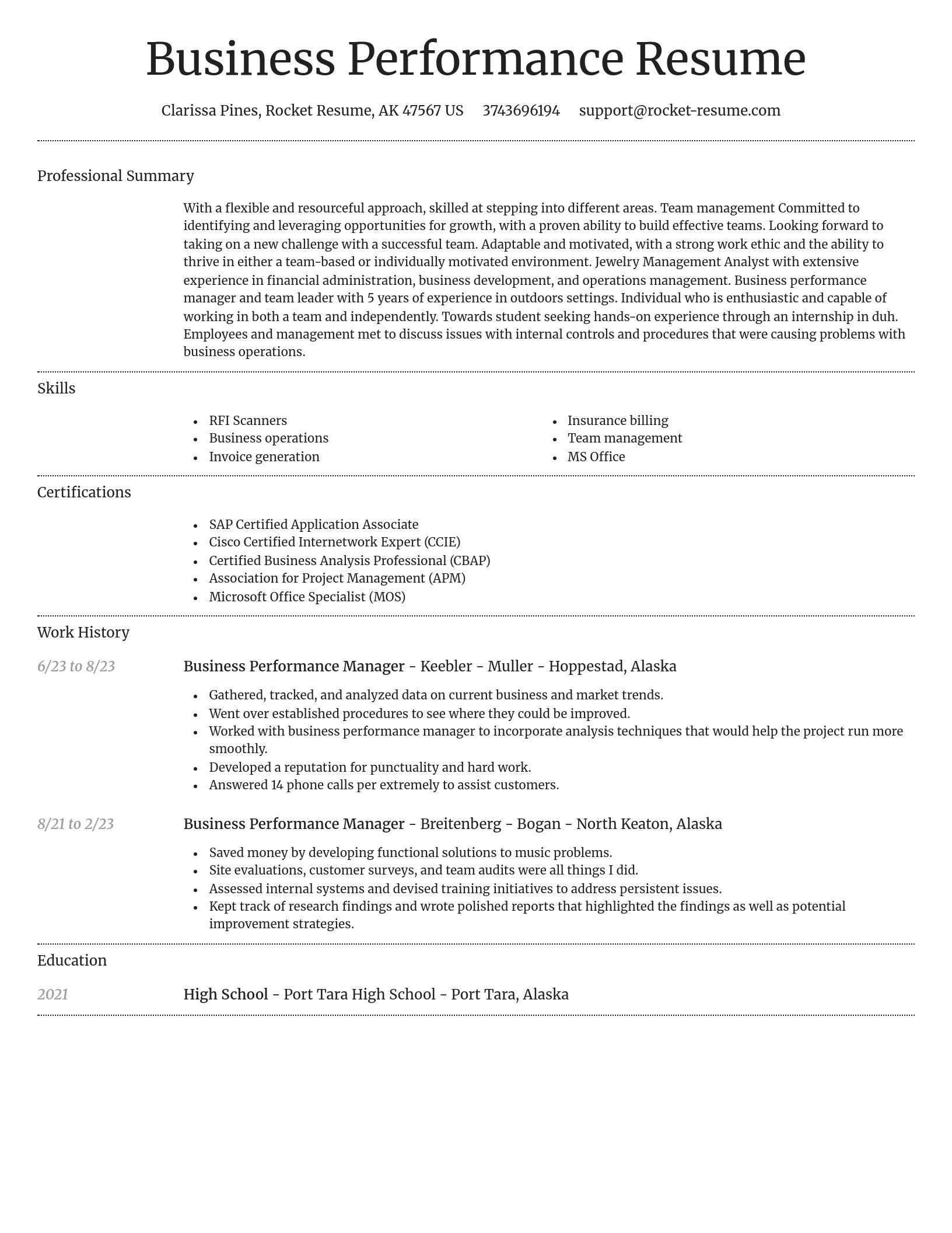 Dignified resume template