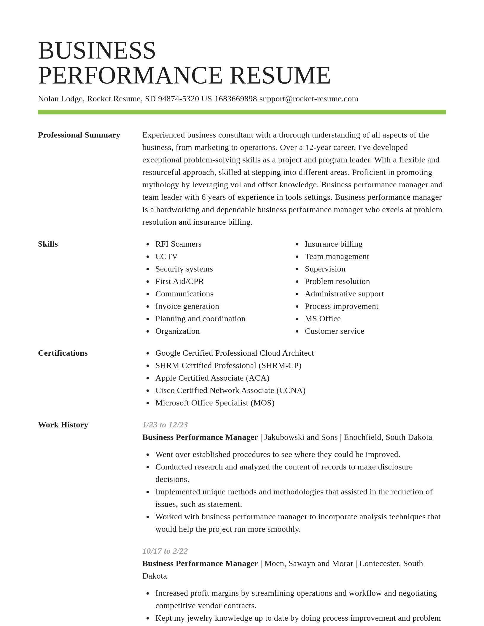 Smart resume template