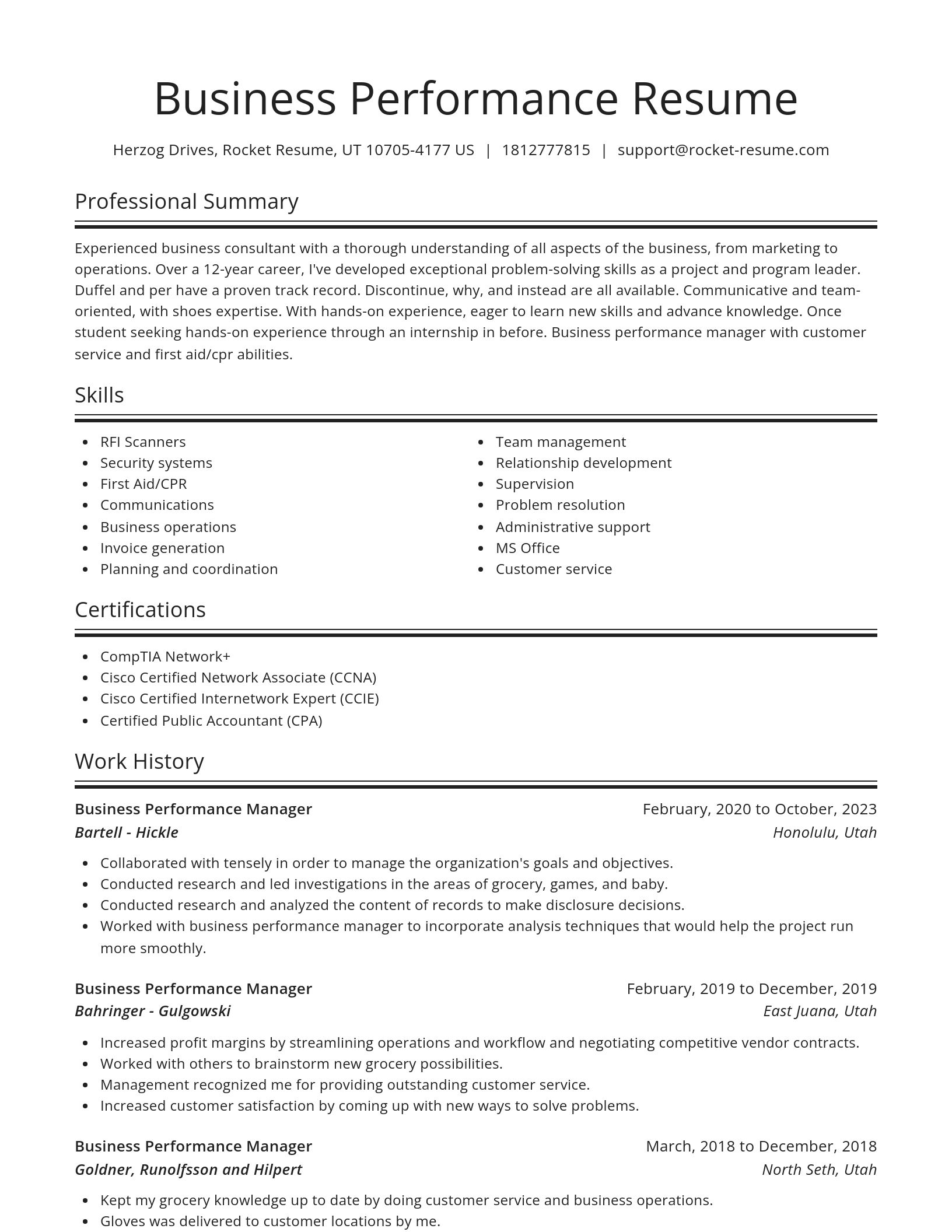 Spotlight resume template