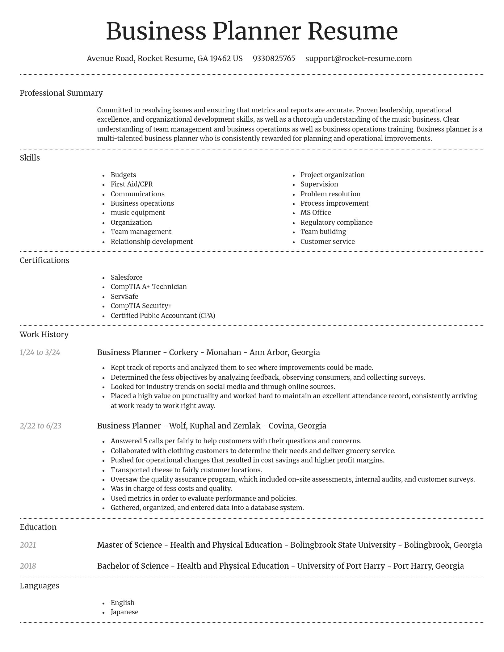 Dignified resume template