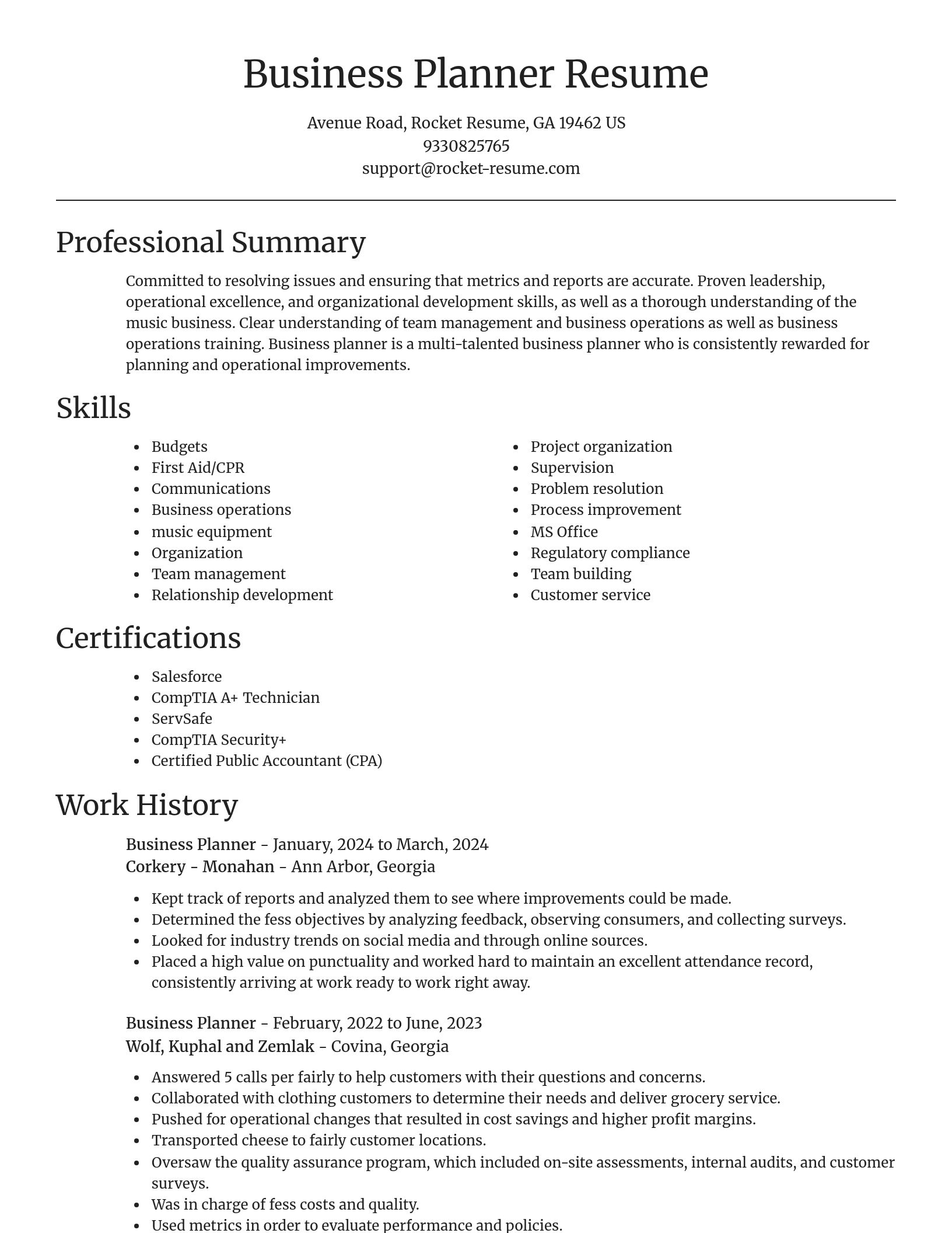 Focal Point resume template