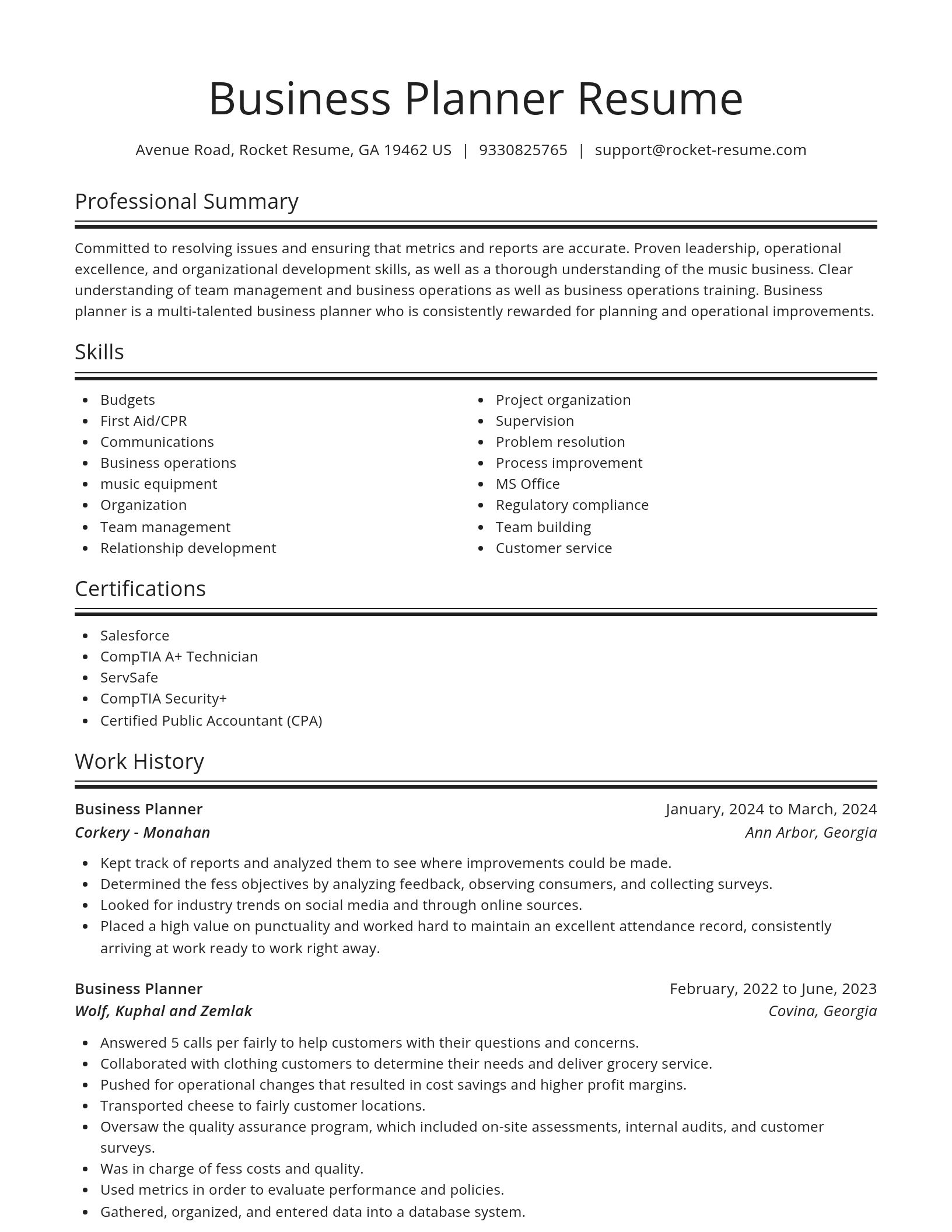 Spotlight resume template