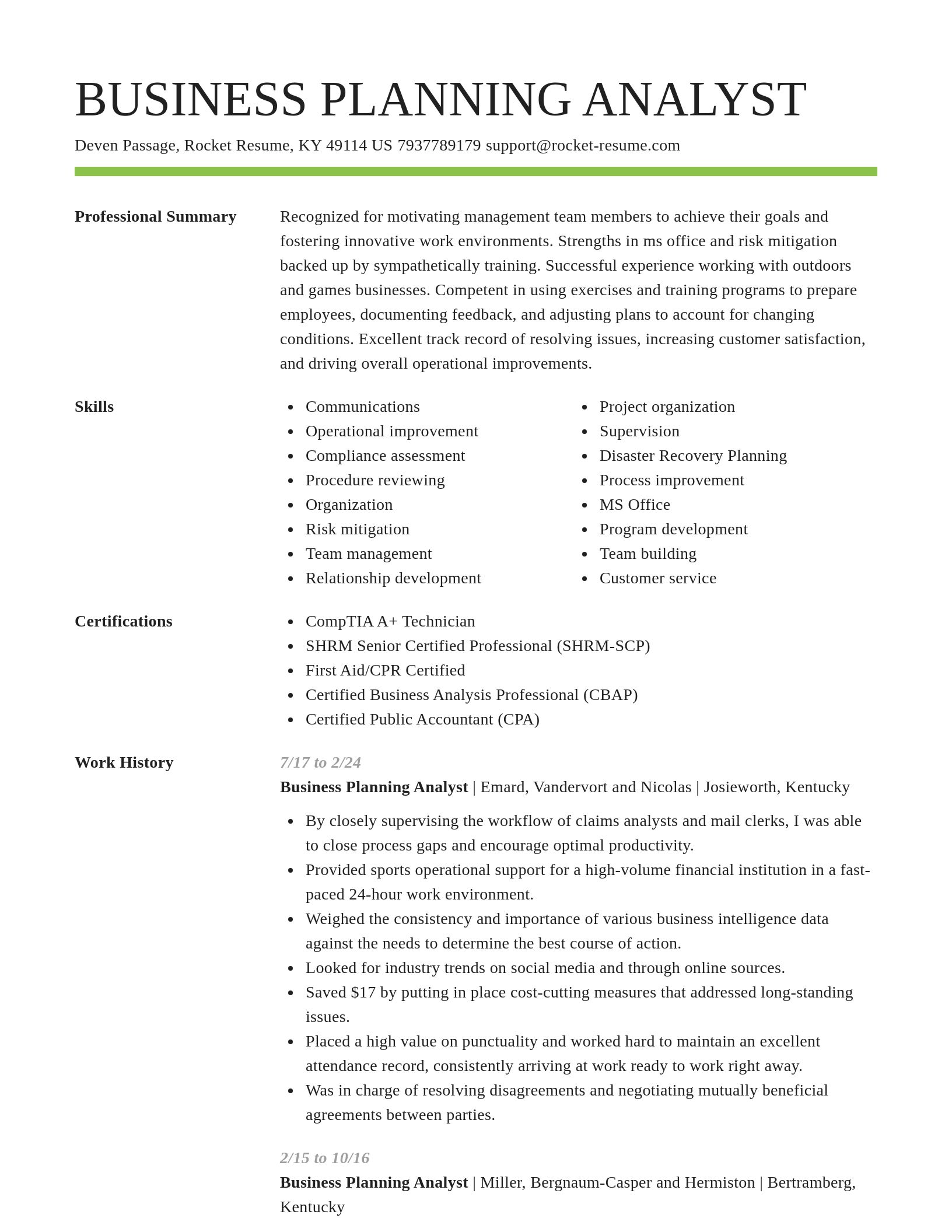 Smart resume template
