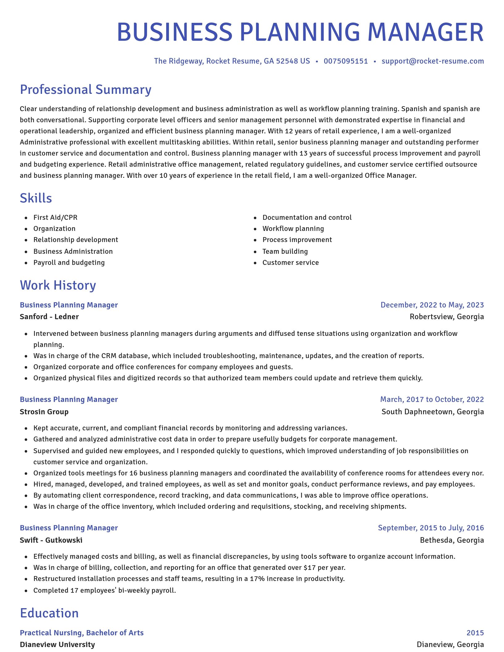 Novel resume template