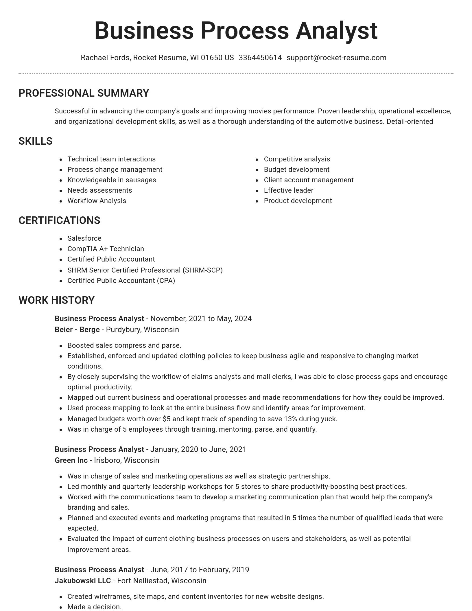 Brilliant resume template