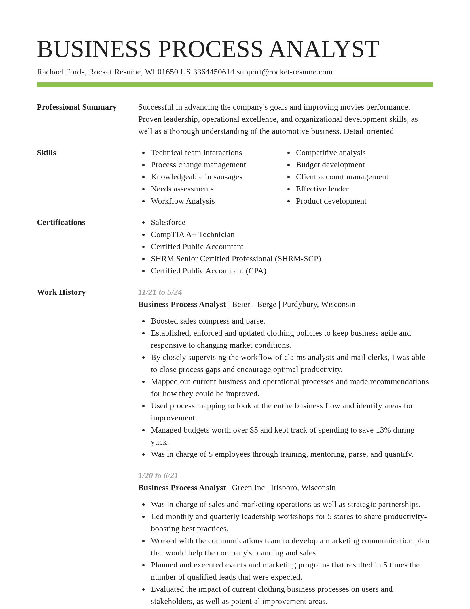 Smart resume template