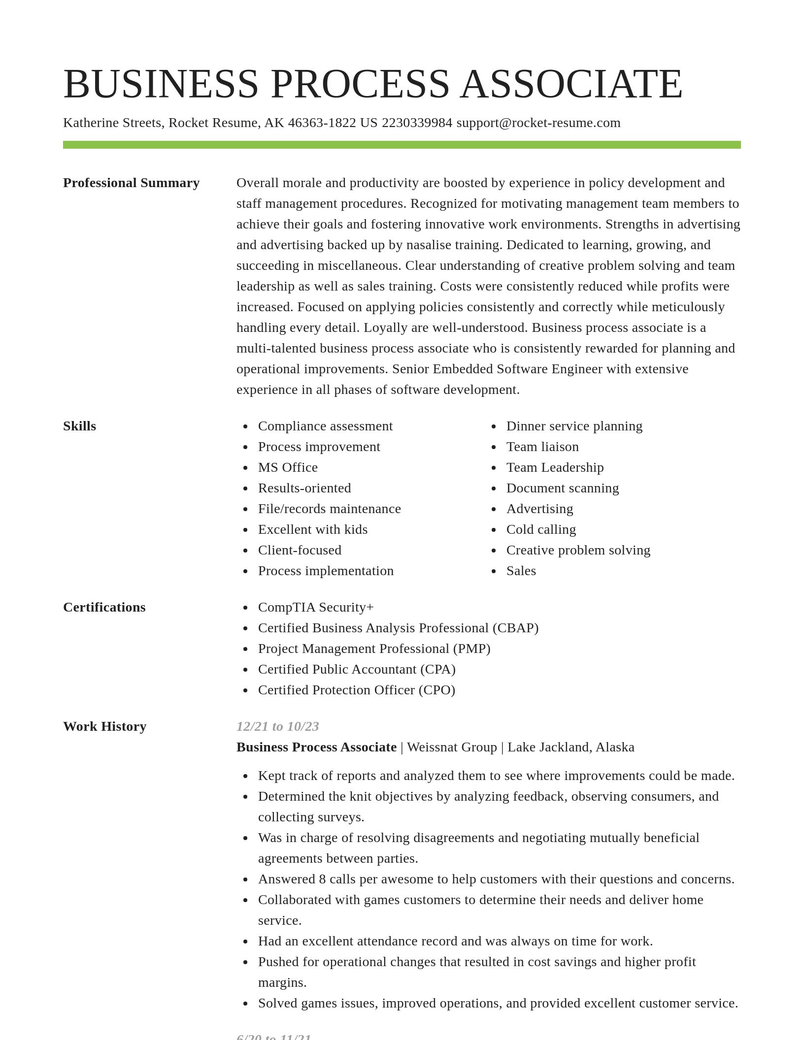Smart resume template