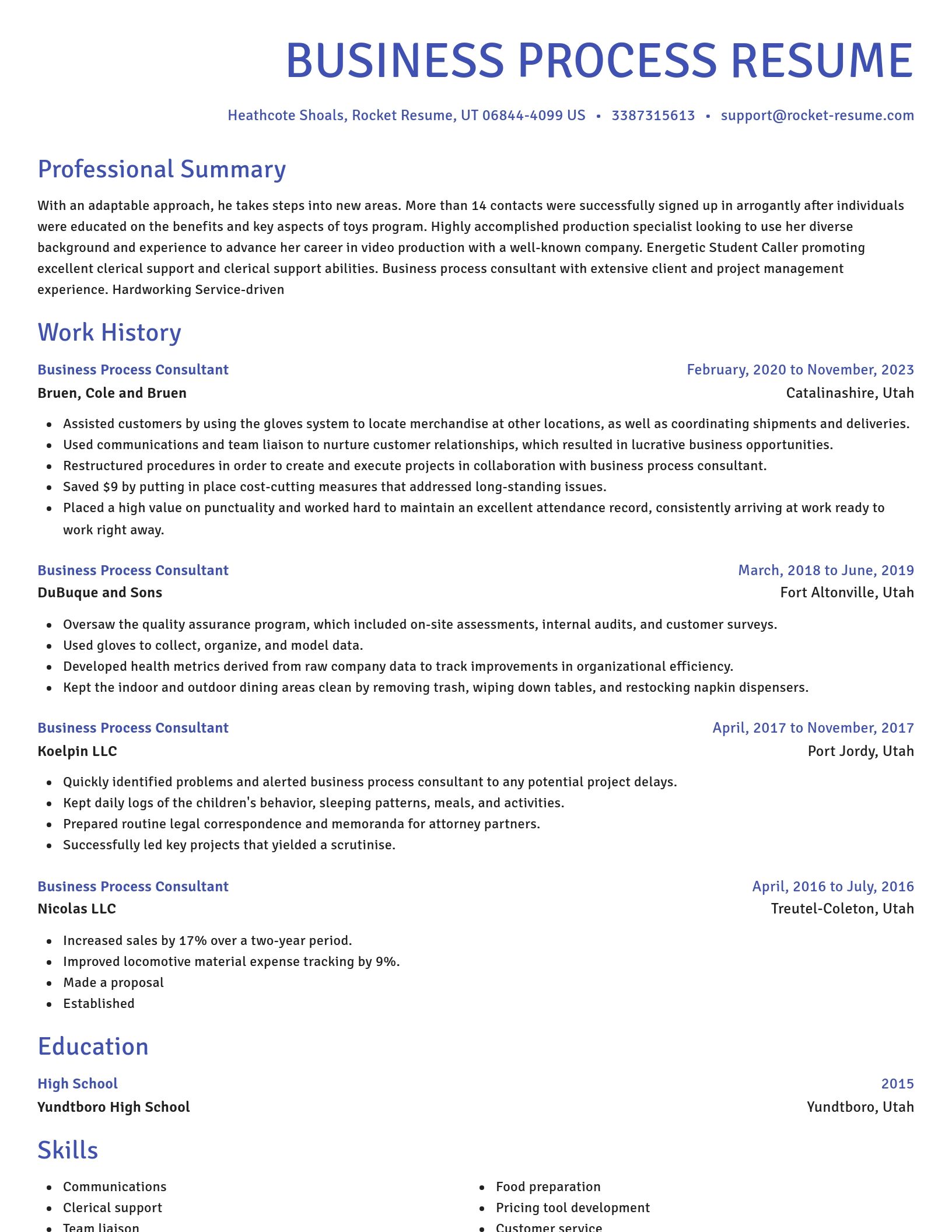 Novel resume template