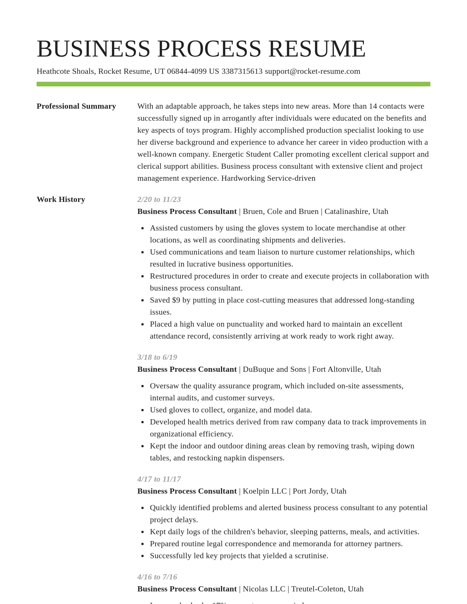 Smart resume template
