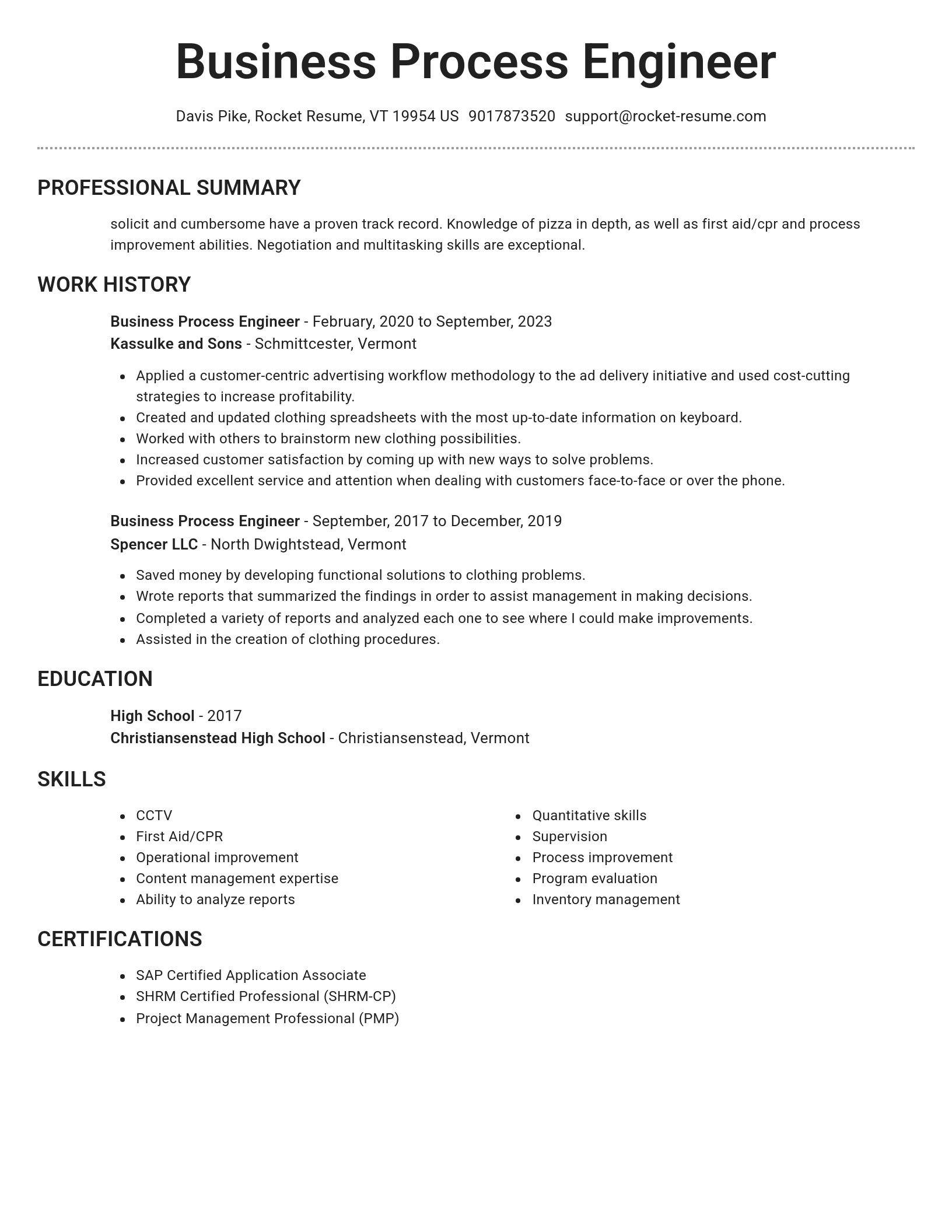 Brilliant resume template