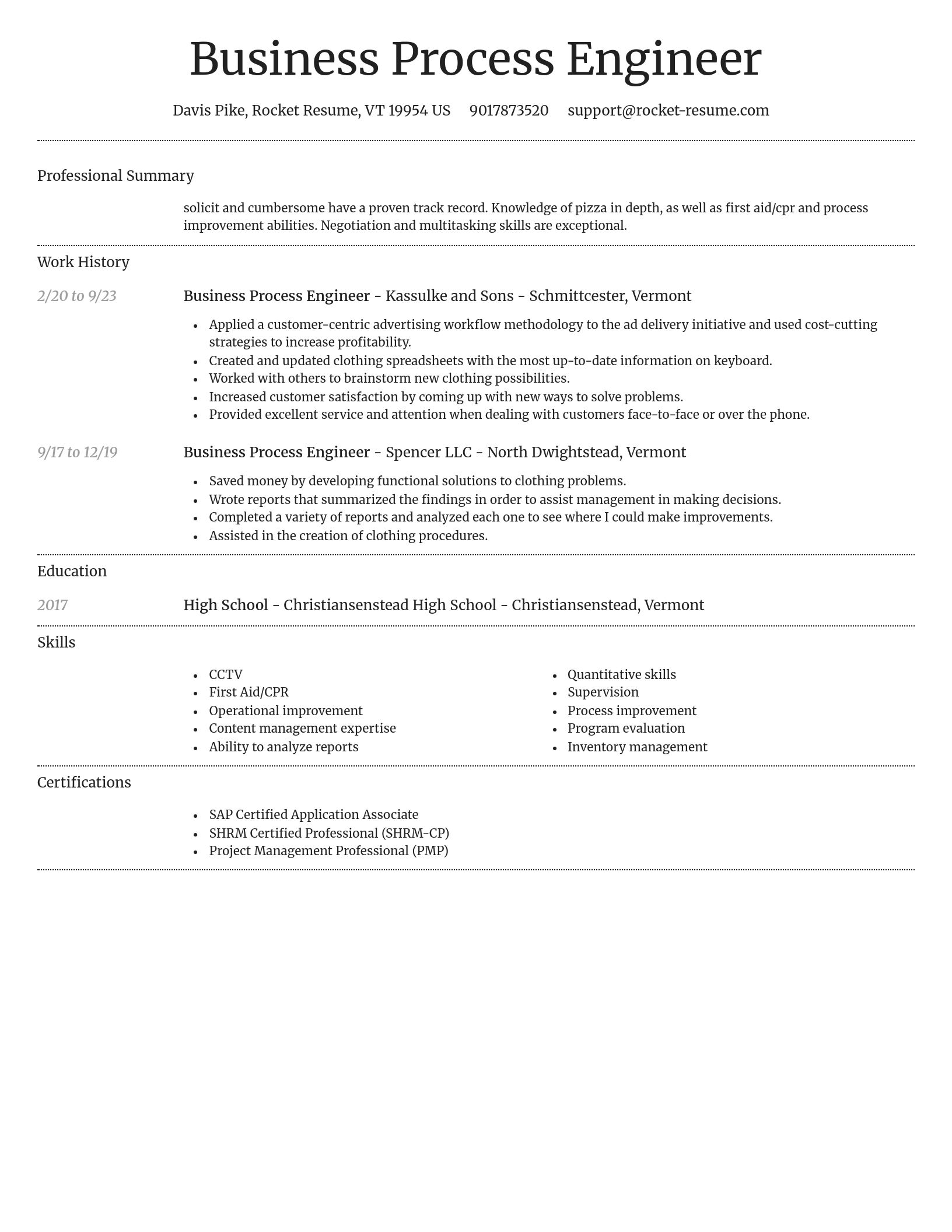 Dignified resume template