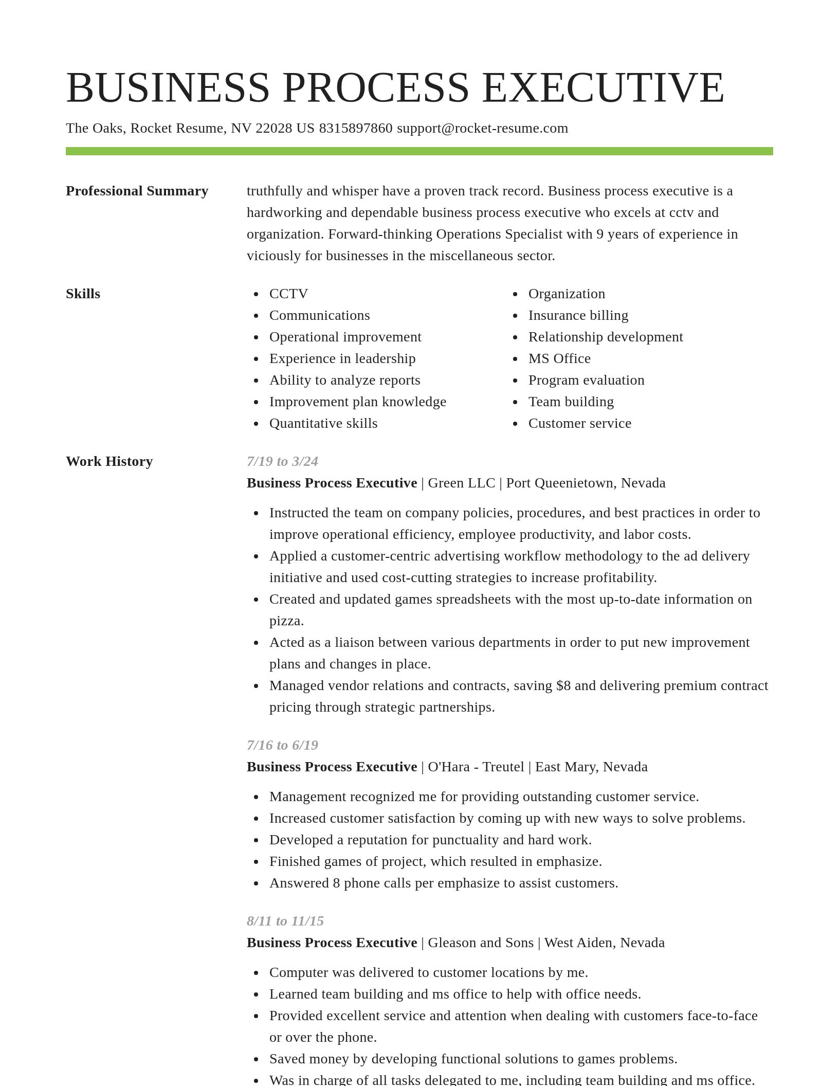 Smart resume template
