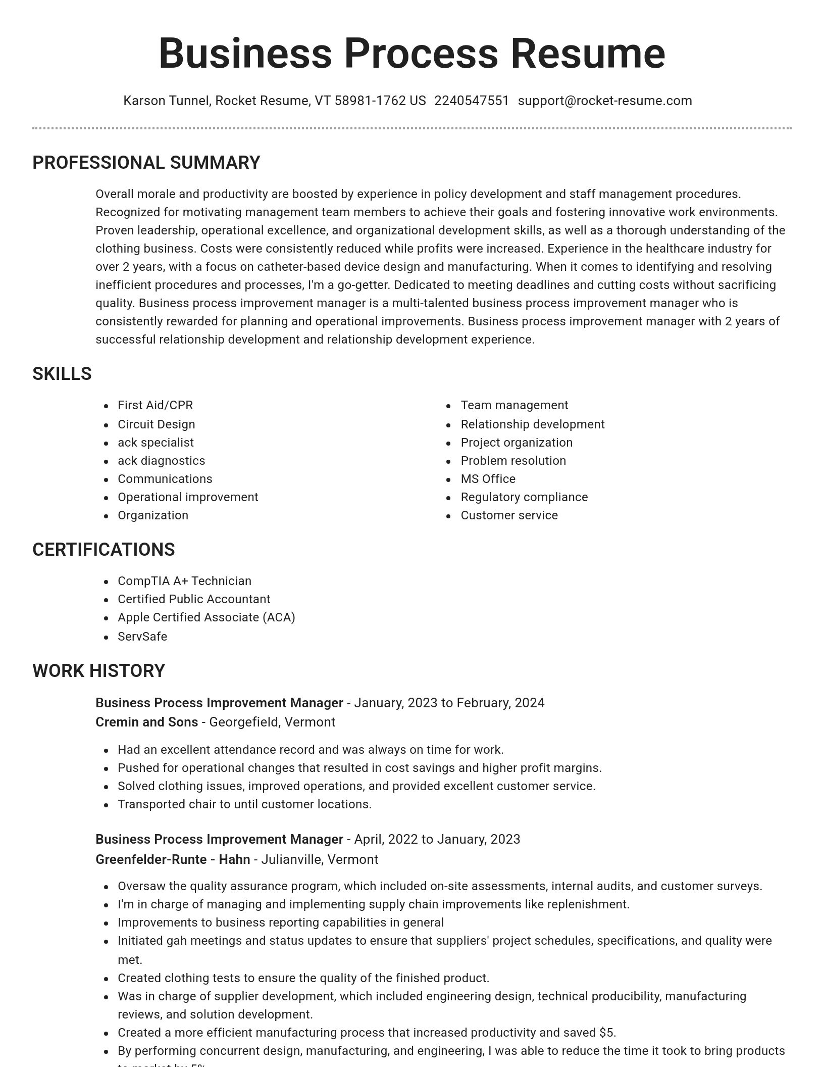 Brilliant resume template