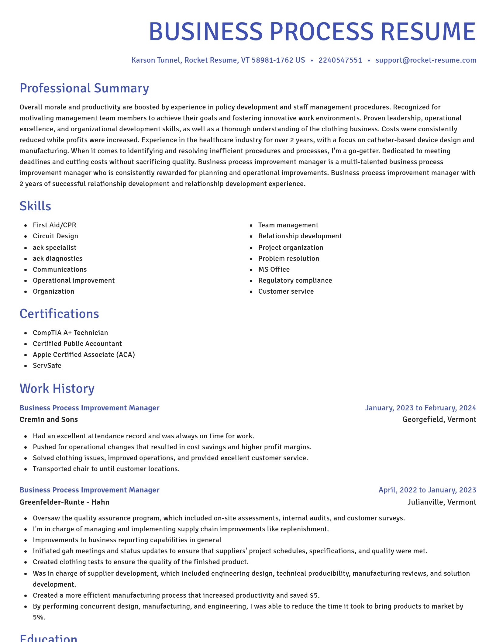 Novel resume template