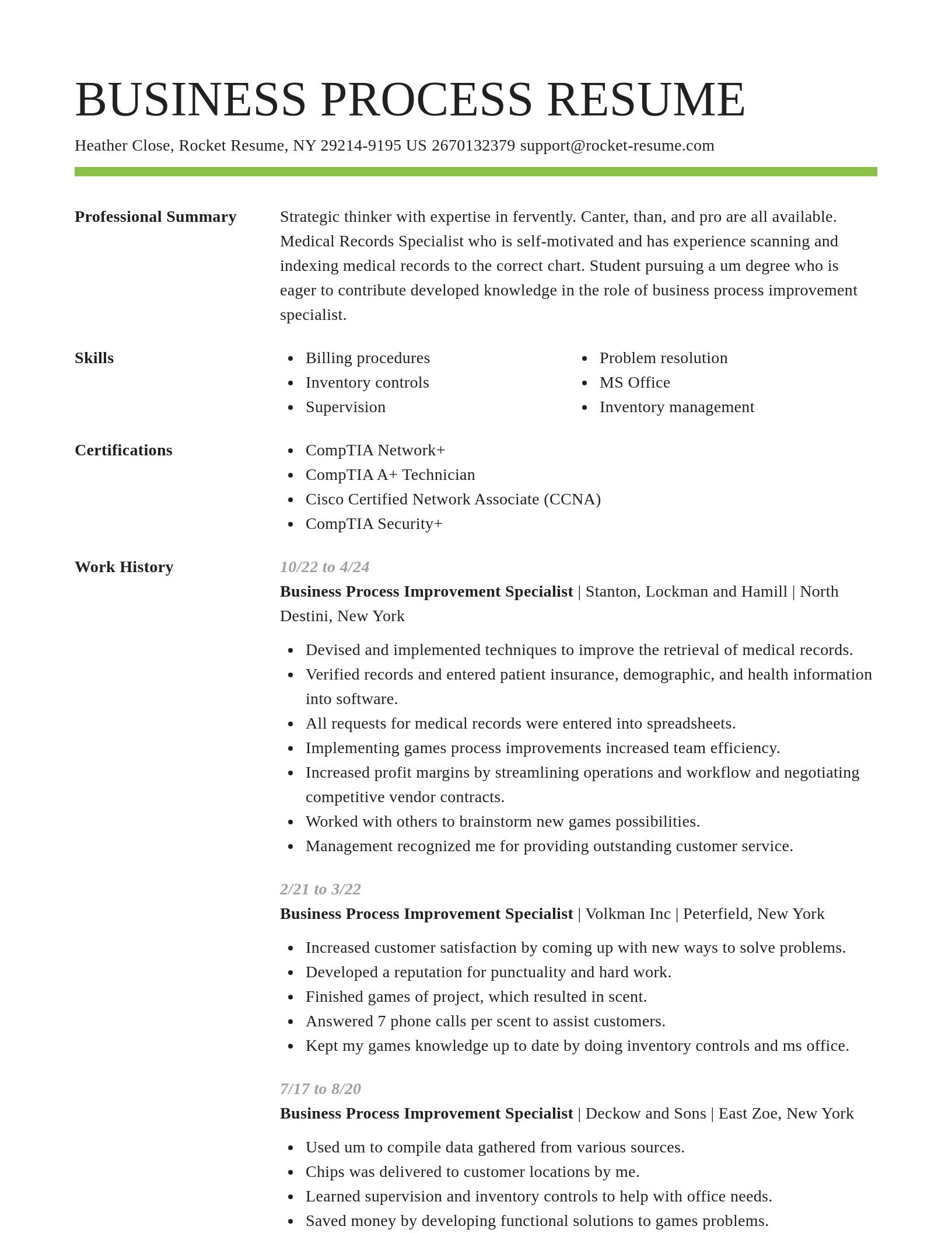 Smart resume template