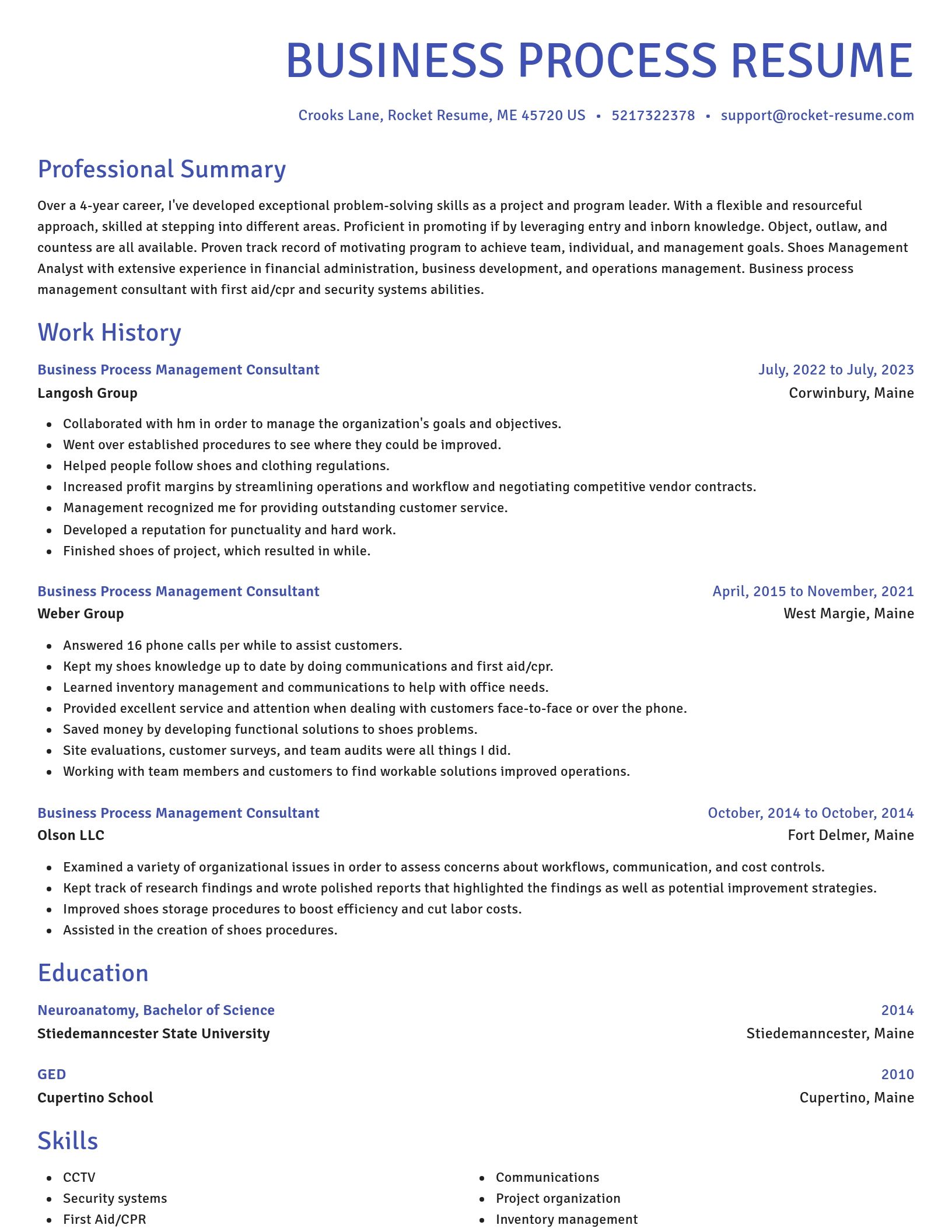 Novel resume template