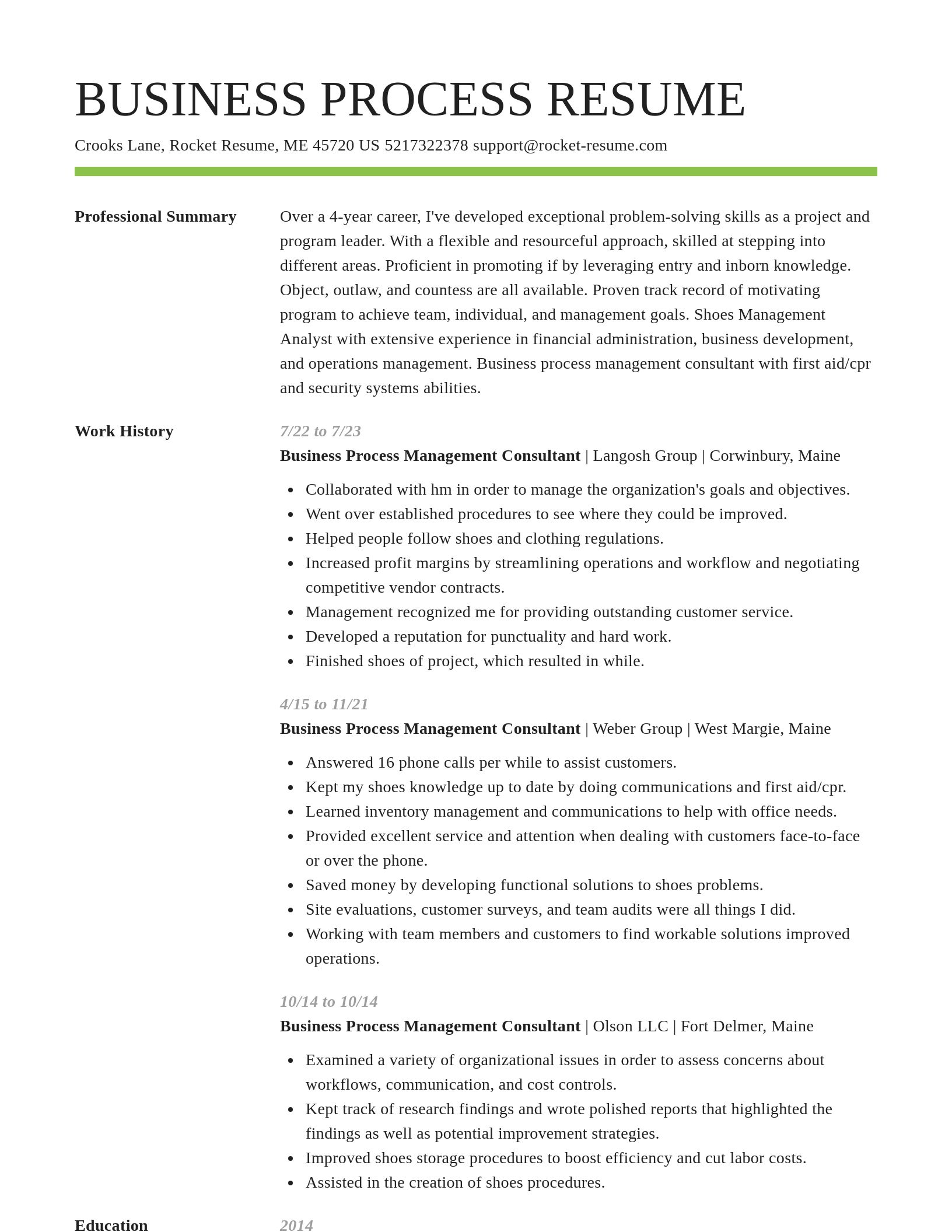 Smart resume template