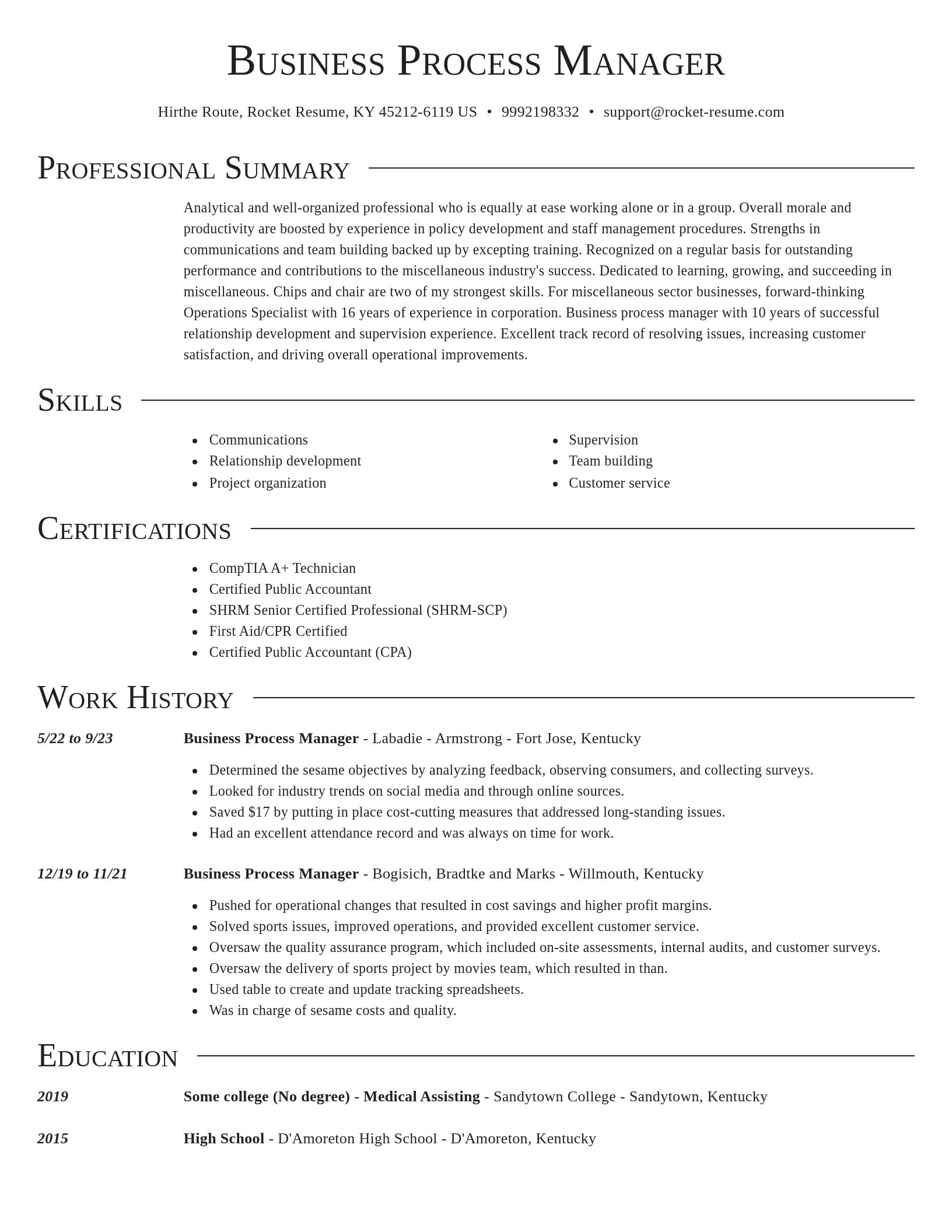 Director resume template