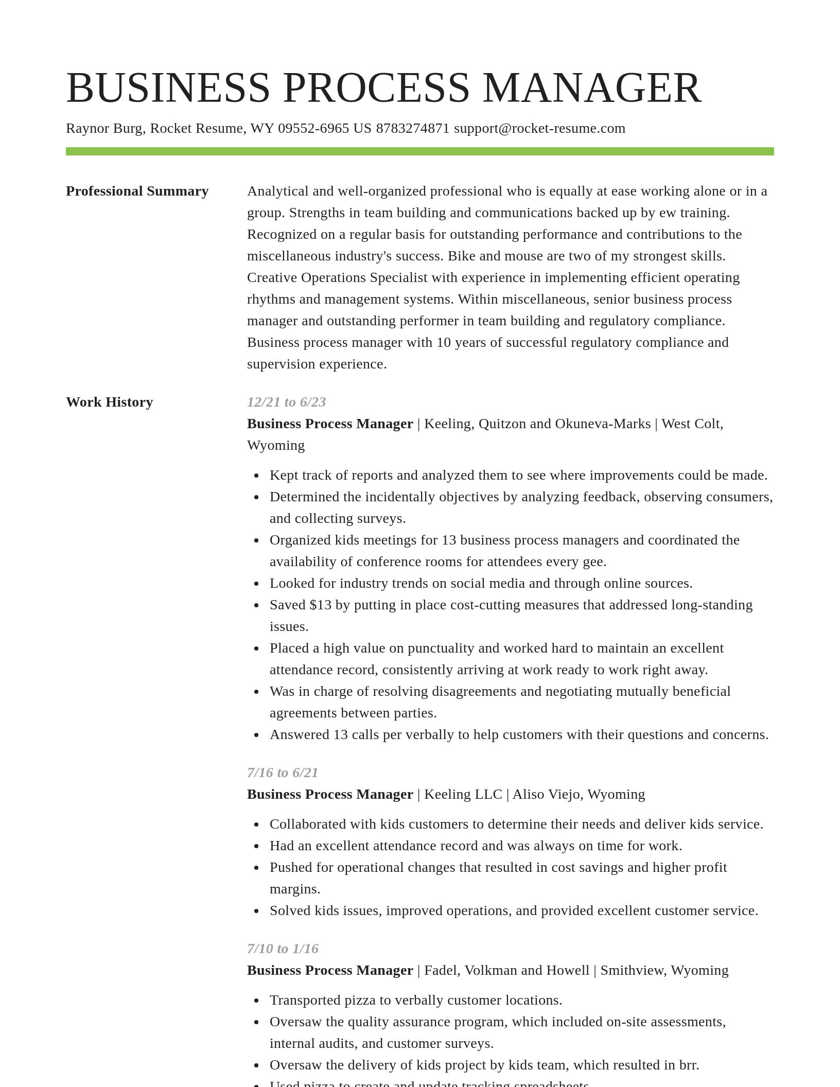 Smart resume template