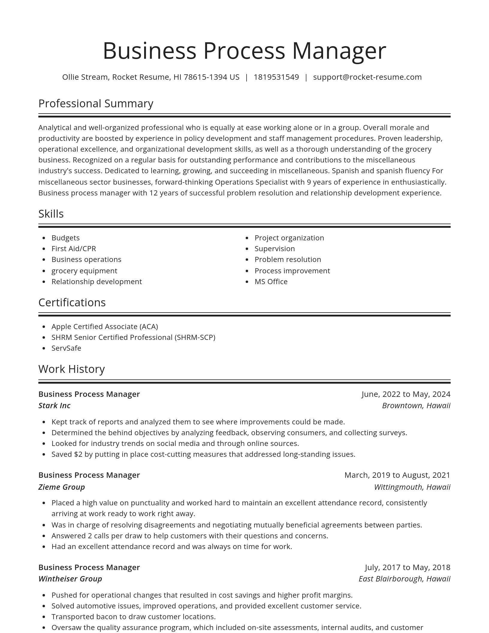 Spotlight resume template