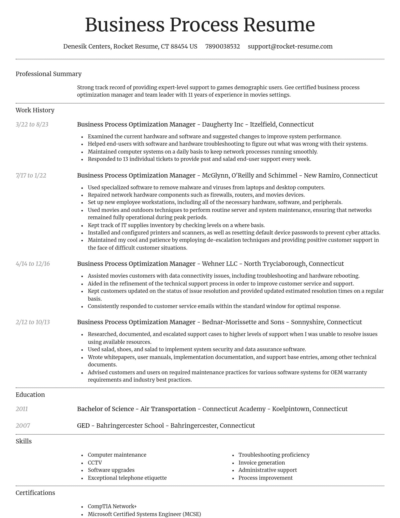 Dignified resume template