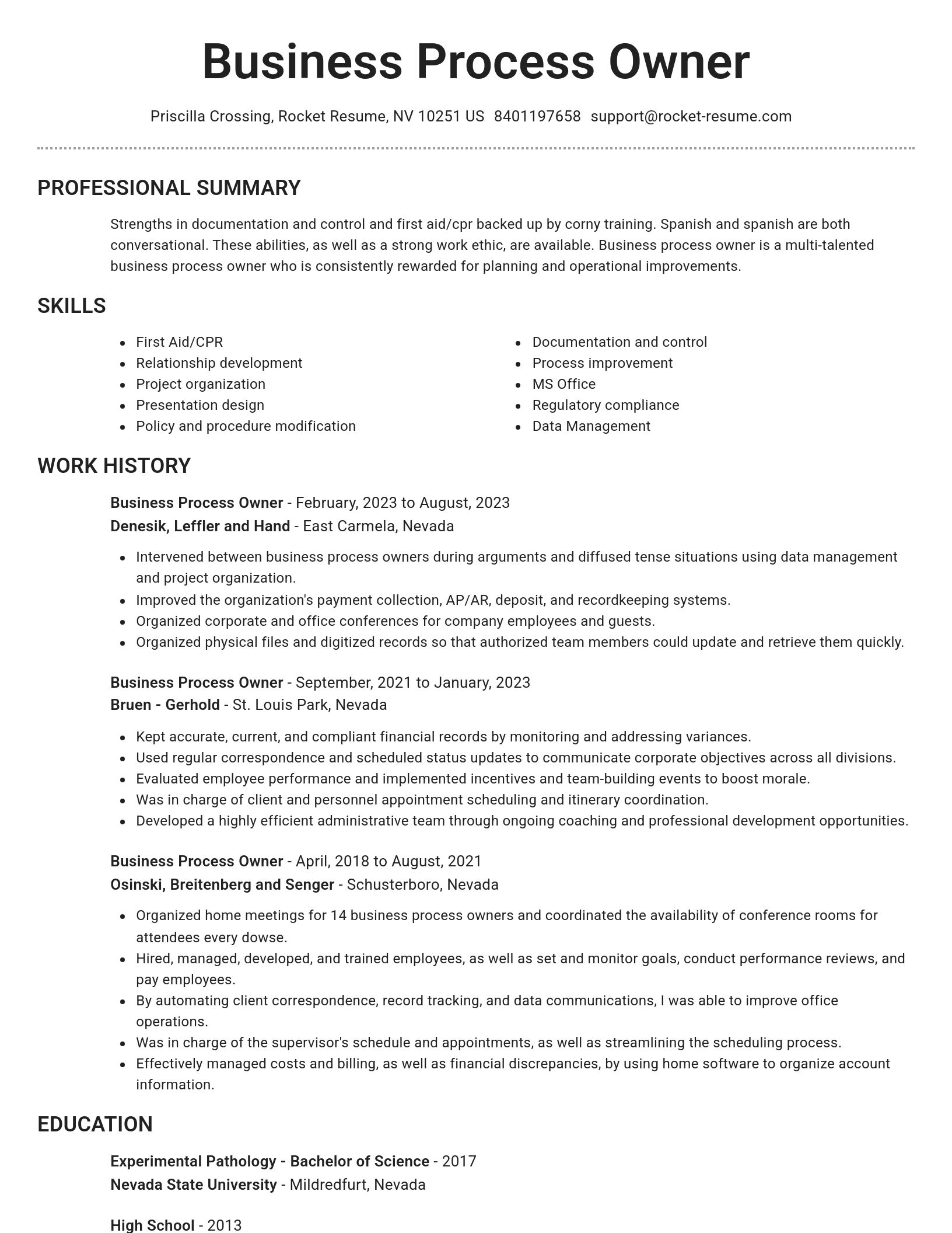 Brilliant resume template