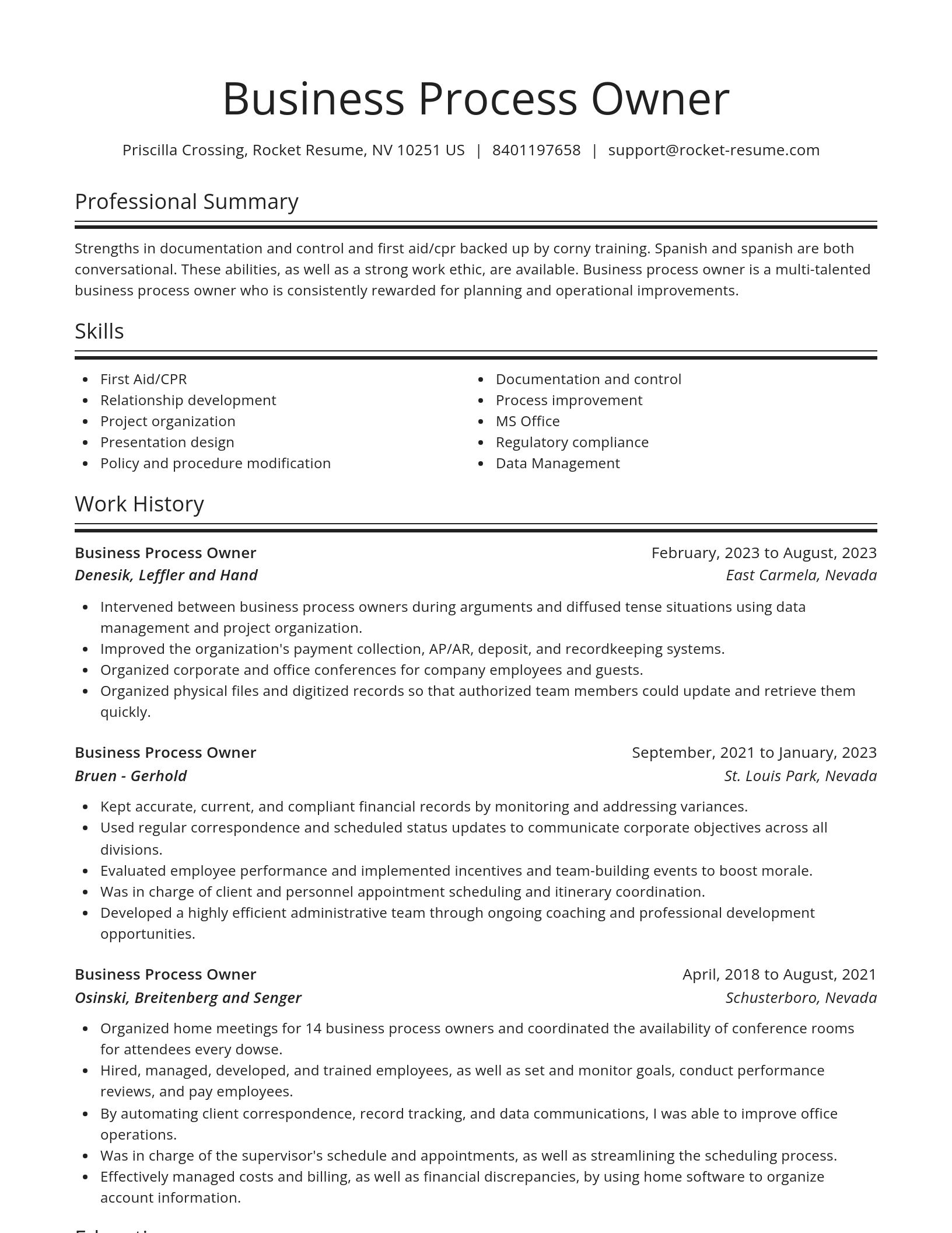 Spotlight resume template