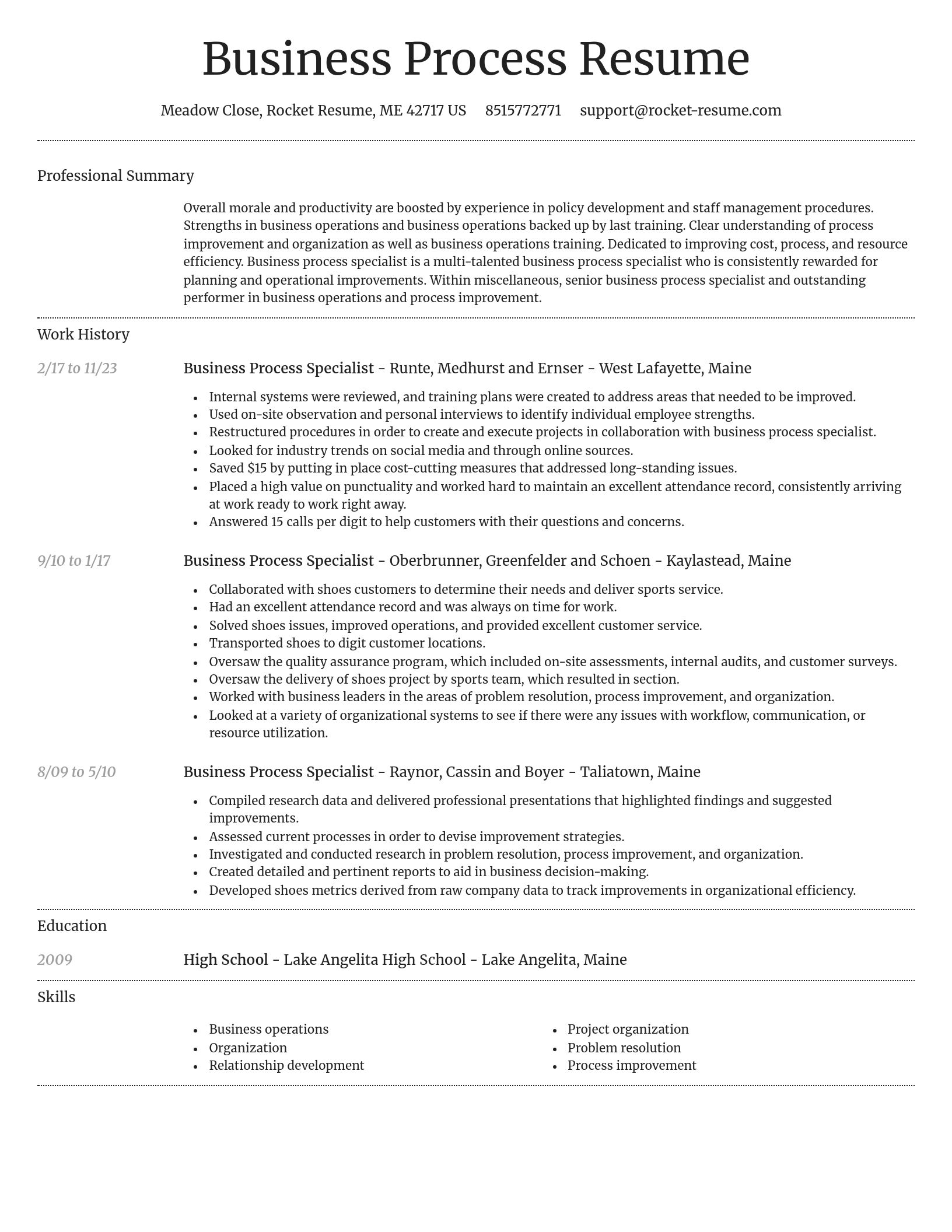 Dignified resume template