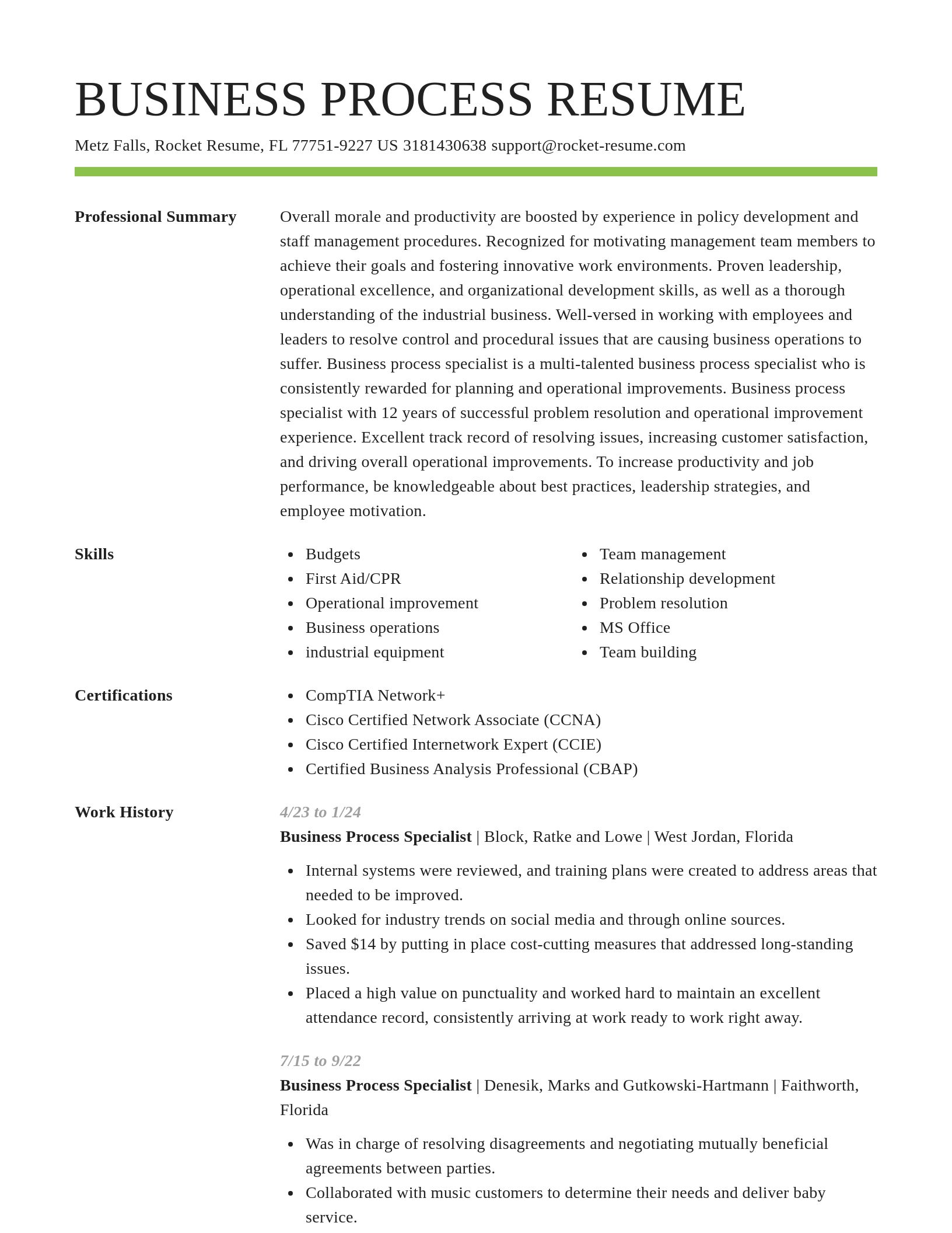 Smart resume template