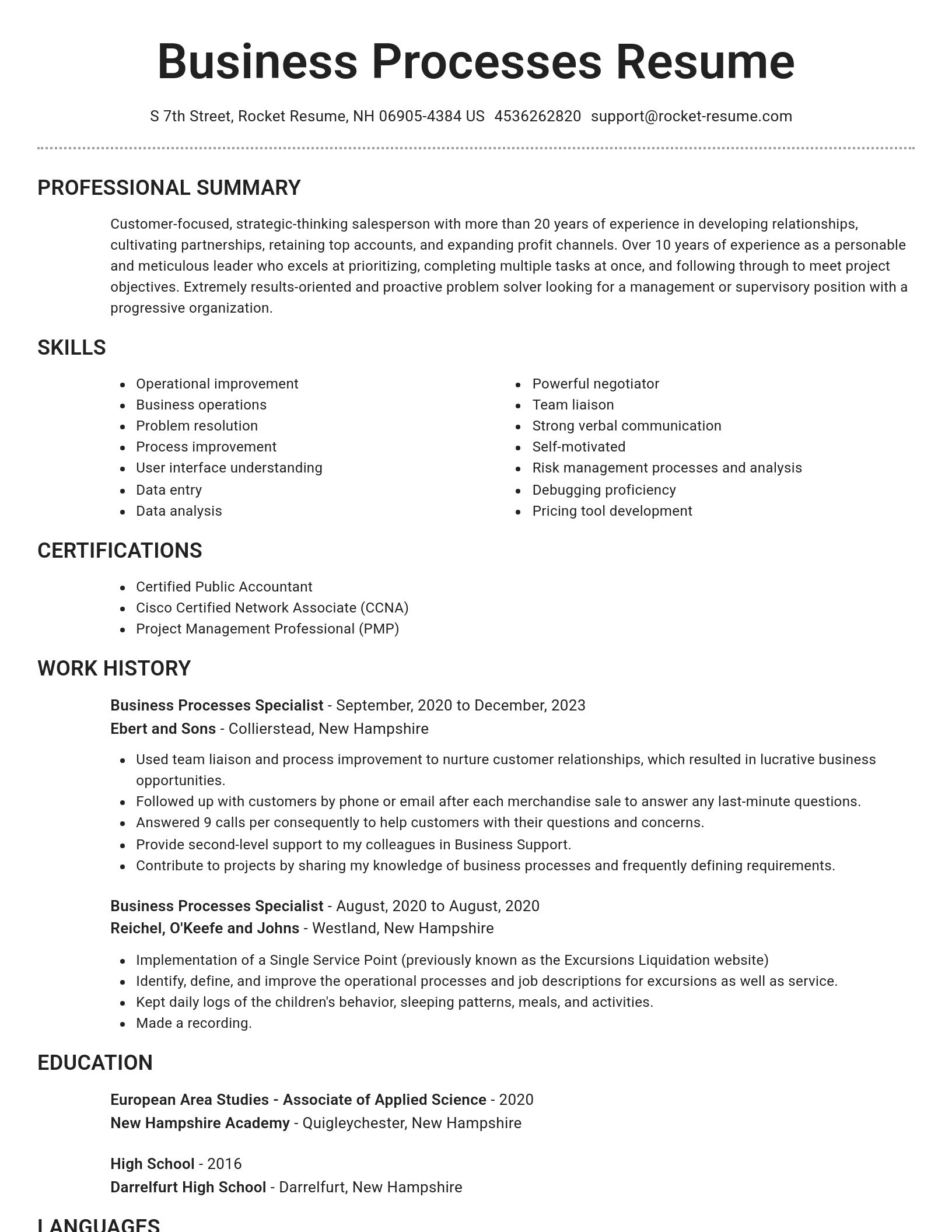 Brilliant resume template
